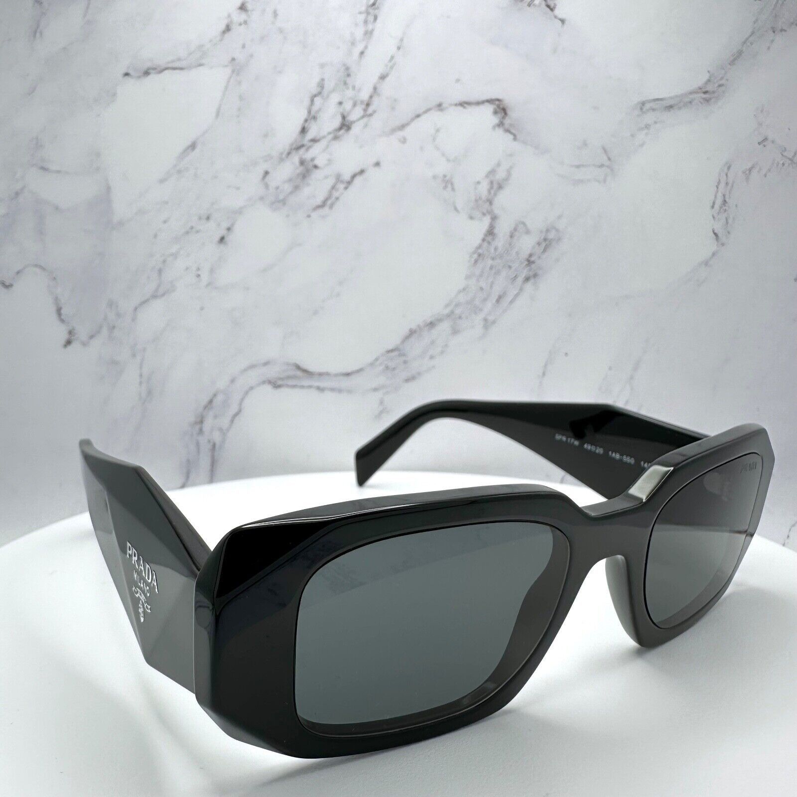PRADA Sunglasses Black Acetate PR 17WS Symbole Authentic