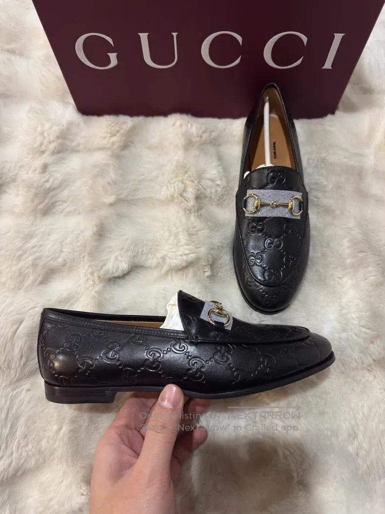 Gucci Guicci Black and Gold Full Print Loafers Leather Shoes Size US 5 / IT 35 - 2 Thumbnail