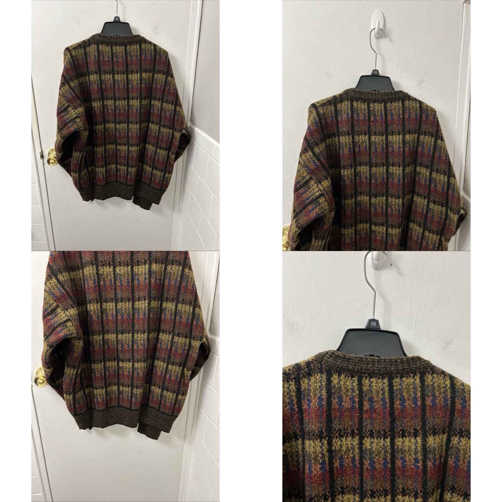 Vintage VINTAGE Bachrach Wool Sweater Mens M Brown Plaid Knit Crewneck Pullover Size US M / EU 48-50 / 2 - 8 Thumbnail