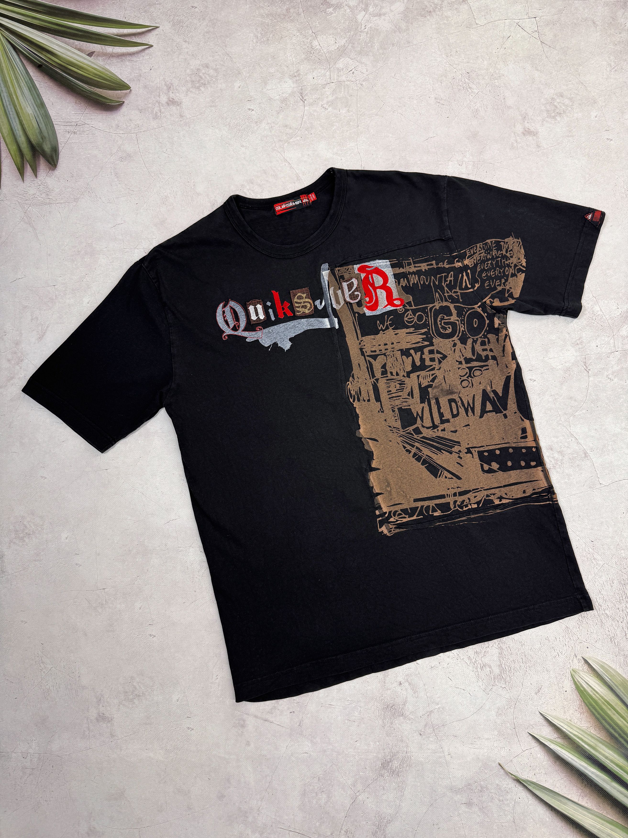 Quiksilver × Vintage Y2K Quiksilver T-Shirt Abstract Logo Faded Style Size US M / EU 48-50 / 2 - 2 Thumbnail