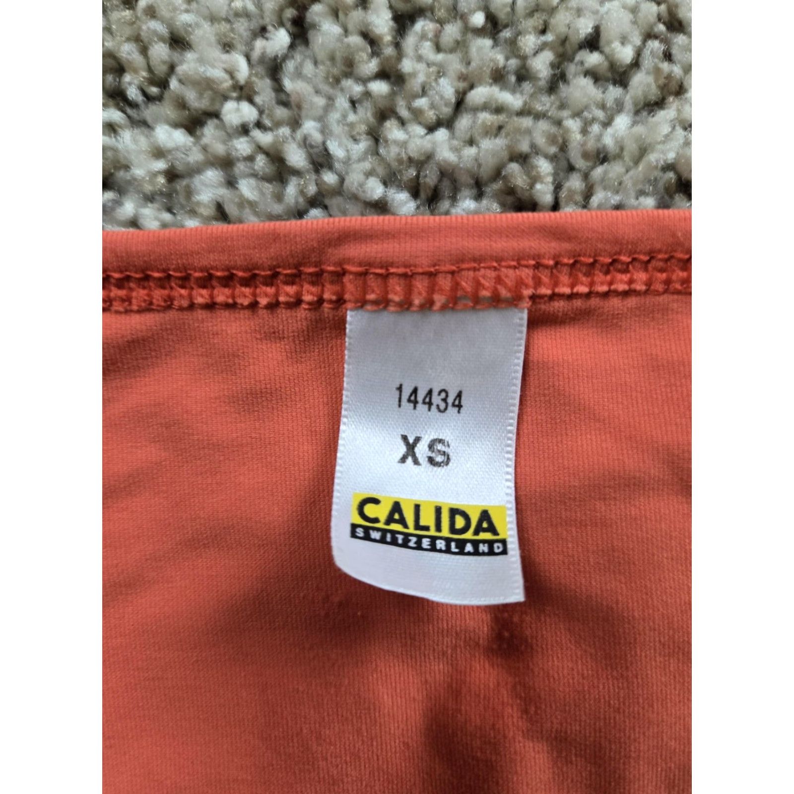 Vintage Calida Shirt Womens XS Orange Scoop Neck Short Sleeve Stretch Lounge Top 14434 Size XS / US 0-2 / IT 36-38 - 3 Thumbnail