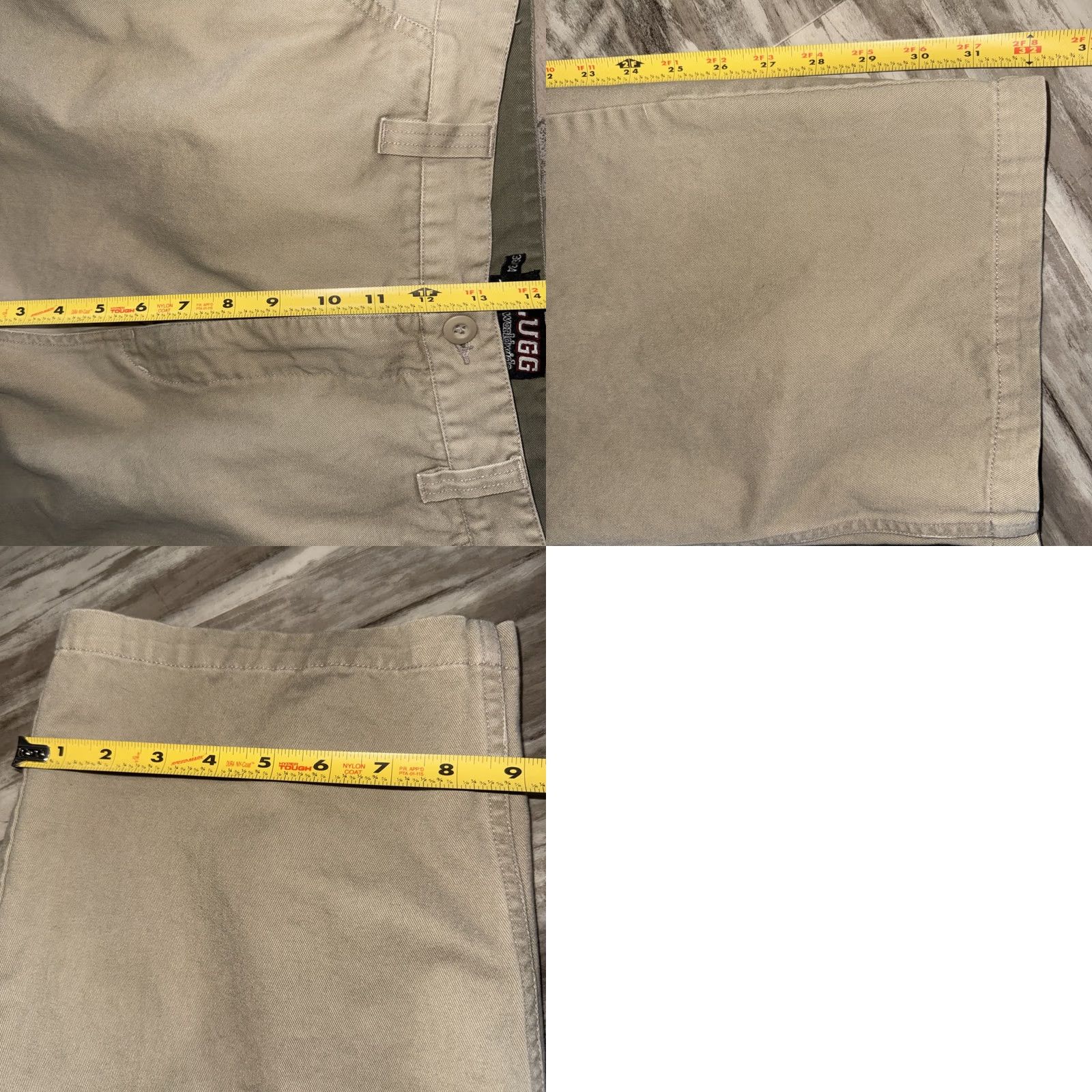 Vintage Plugg Cargo Pants Men 36X34 Khaki Beige Cotton Cargo Pocket Straight Leg Mens Casual Workwear Size US 36 / EU 52 - 8 Thumbnail