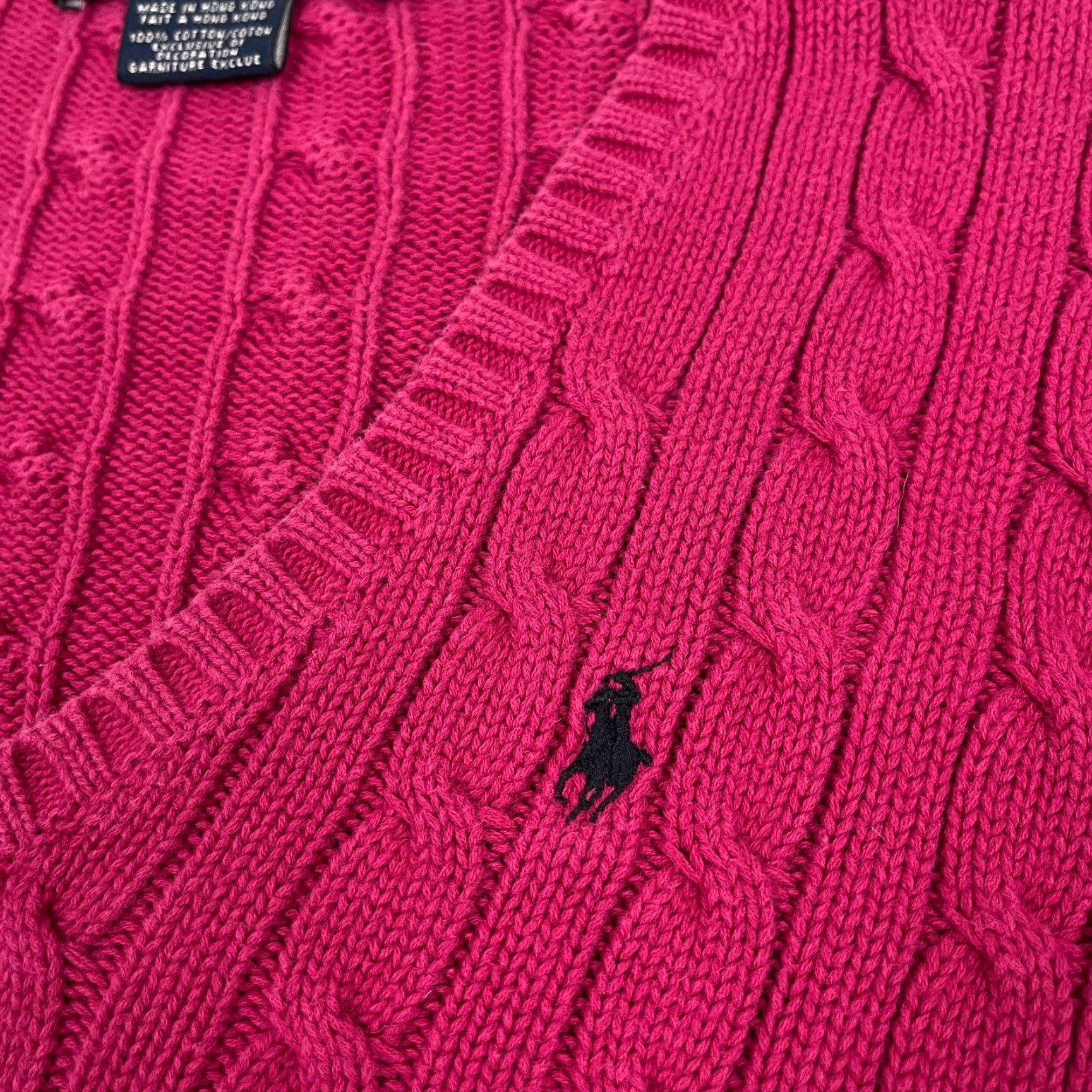 Polo Ralph Lauren VINTAGE Ralph Lauren Sport Sweater Womens L Pink Cable Knit Jumper Preppy Academia Size L / US 10 / IT 46 - 2 Thumbnail