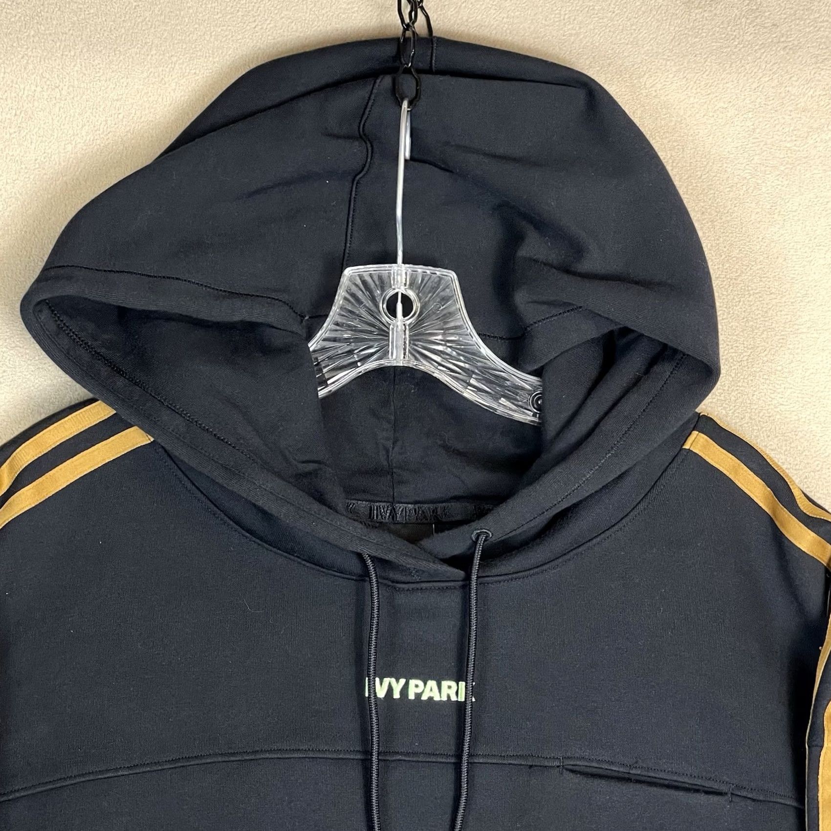 Adidas Adidas Ivy Park Hoodie Mens L Black 3 Stripe Heavyweight Pullover Relaxed Hoodie Size US L / EU 52-54 / 3 - 2 Thumbnail