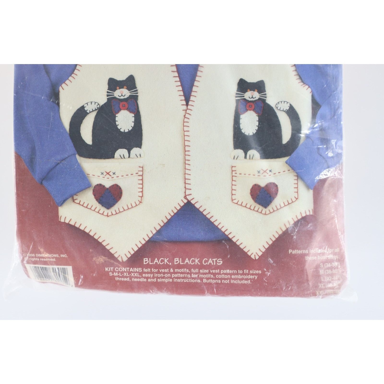 Vintage Deadstock Vintage 90s Streetwear Black Cat Applique Vest Size L / US 10 / IT 46 - 4 Thumbnail