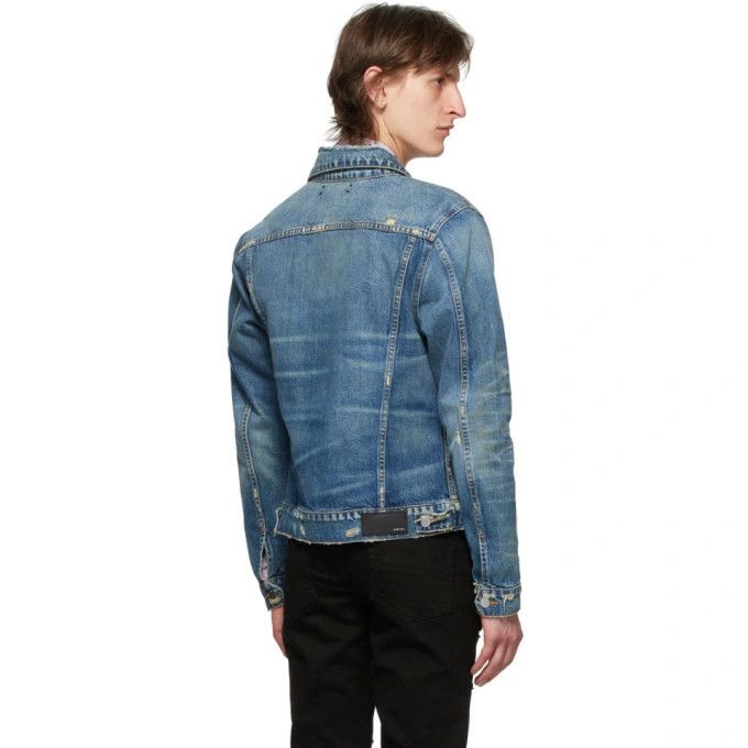 Amiri Blue Distressed Wrangler Denim Jacket Size US S / EU 44-46 / 1 - 3 Thumbnail