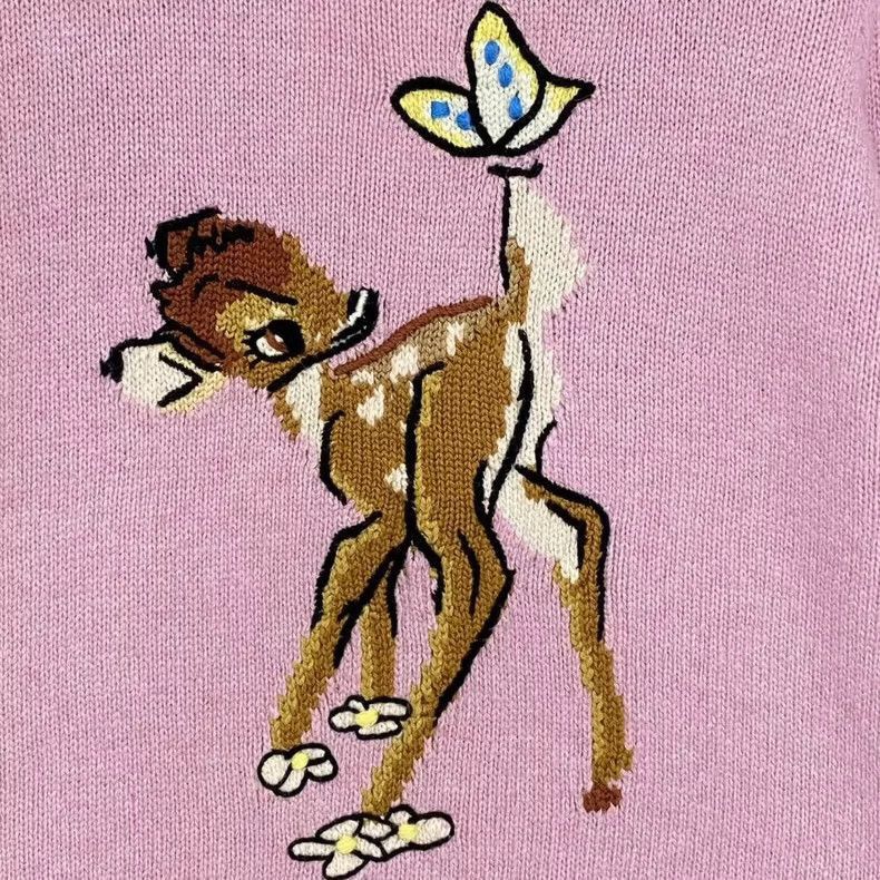 Miu Miu Pink Knit Sweater with Deer Design-2506 Size M / US 6-8 / IT 42-44 - 6 Thumbnail