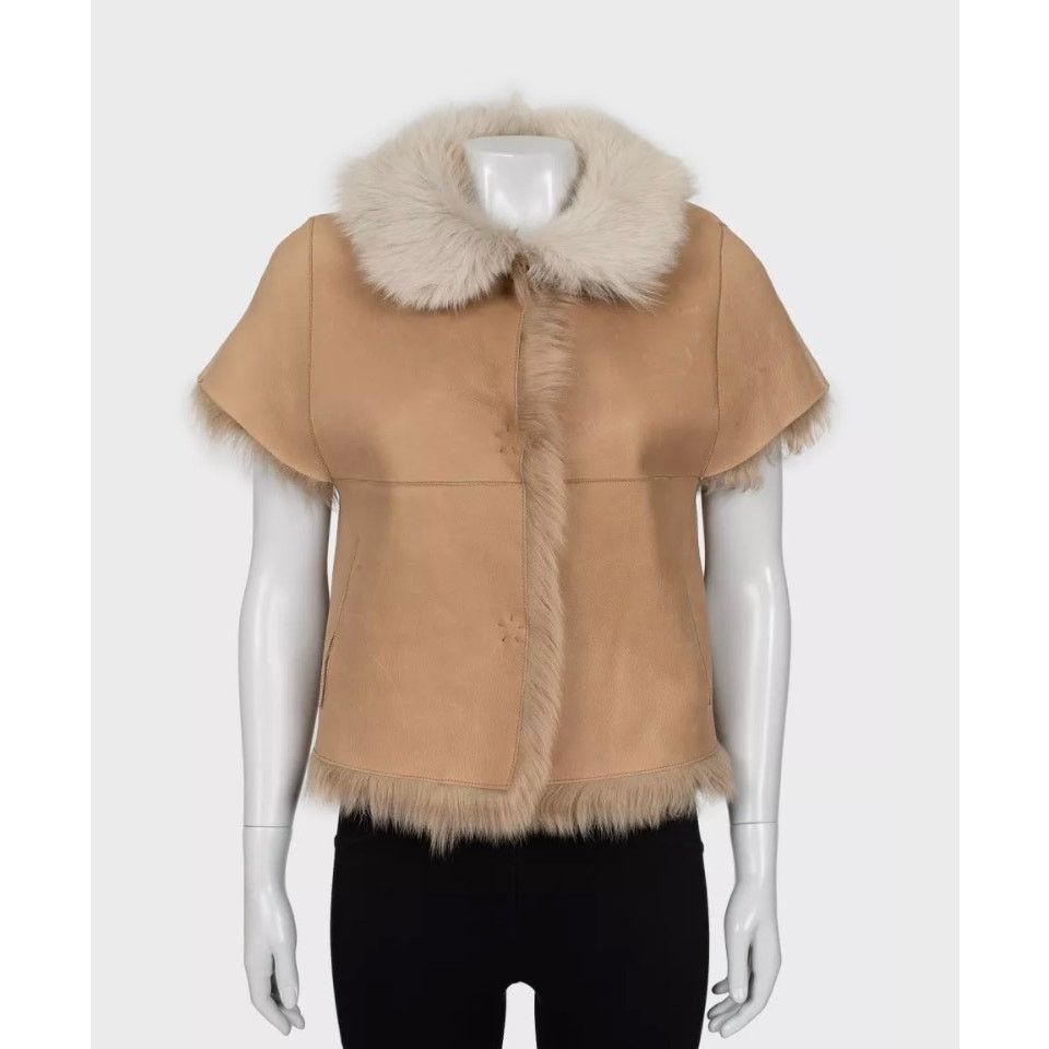 Yves Salomon Yves Salomon Brown Leather Shearling Jacket Sz.36/S Size S / US 4 / IT 40 - 1 Thumbnail