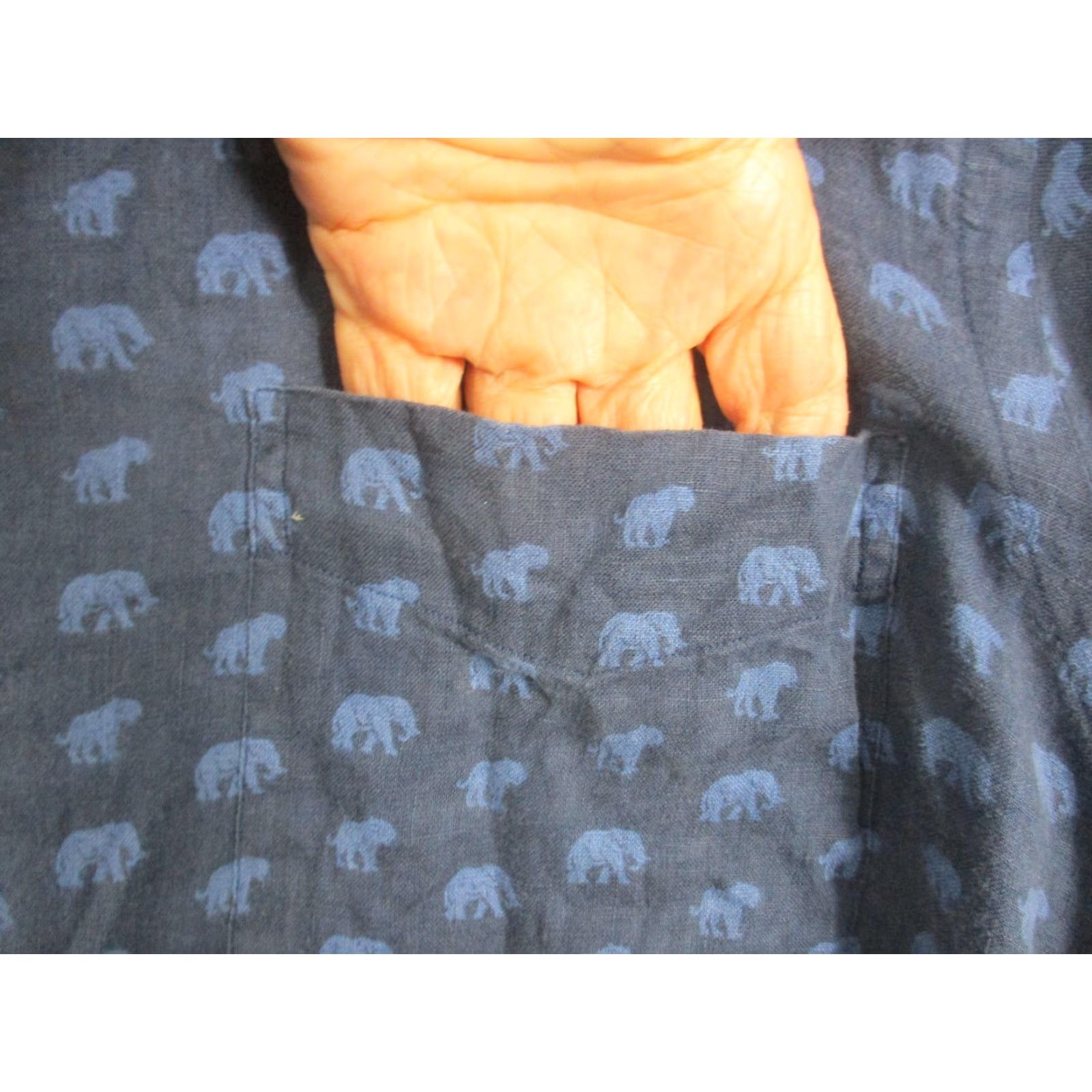 Ralph Lauren Ralph Lauren Shirt Mens 2XL Blue Linen Elephant Print Classic Fit Short Sleeve Size US XXL / EU 58 / 5 - 2 Thumbnail