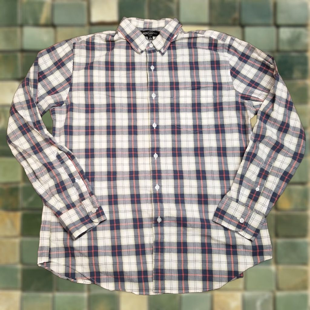 J.Crew J. Crew Shirt Mens Large Blue Check Flex Long Sleeve Cotton Blend Button Casual Size US L / EU 52-54 / 3 - 1 Thumbnail