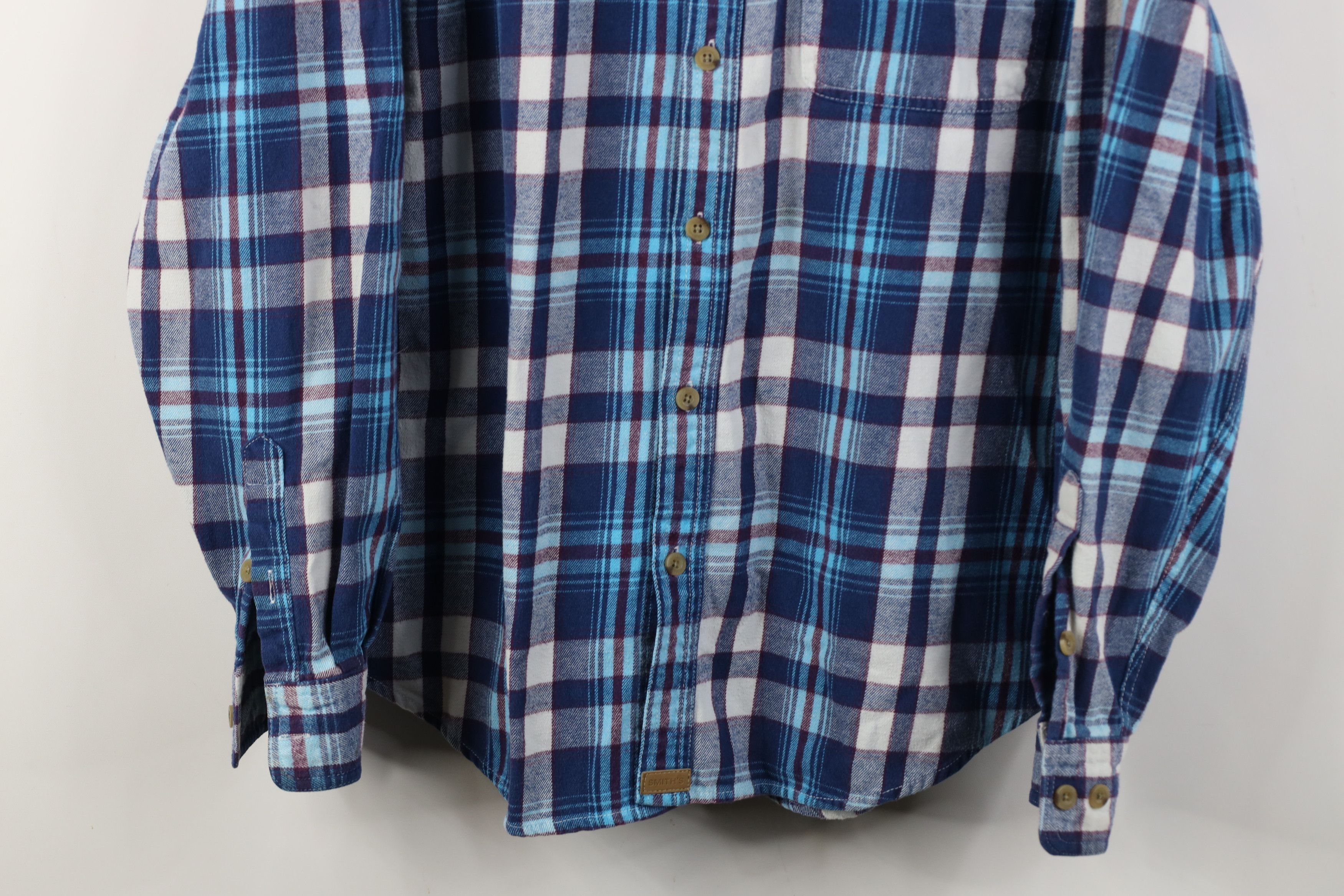 Vintage Vintage Y2K Streetwear Heavyweight Button Shirt Blue Plaid Size US XL / EU 56 / 4 - 3 Thumbnail
