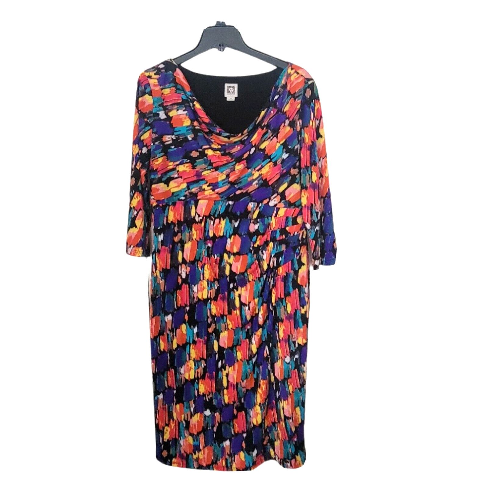Anne Klein Anne Klein Color Abstract Graphic Dress Drape Neck Size 14 Size XL / US 12-14 / IT 48-50 - 1 Thumbnail