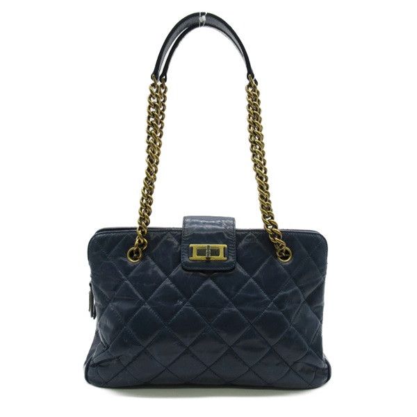 image of Chanel Crinkled Calfskin Reissue Tote Bag in Blue, Women's