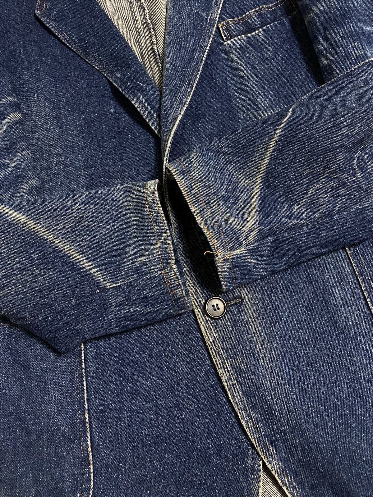 Vintage Vintage Prvi Maj Pirot Denim Blazer Yugoslavia Chore Coat Size 48L - 4 Thumbnail