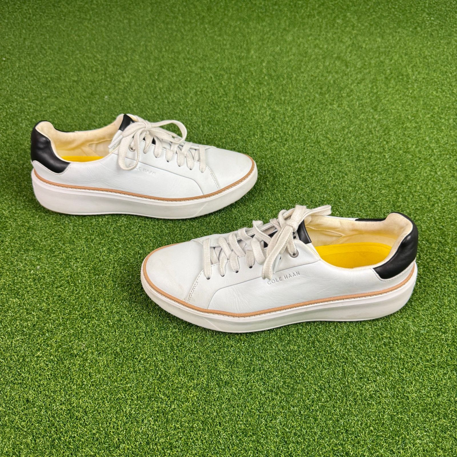 Cole Haan Cole Haan Grand.ØS Leather Sneakers White Black Mens 9B Size US 9 / EU 42 - 3 Thumbnail
