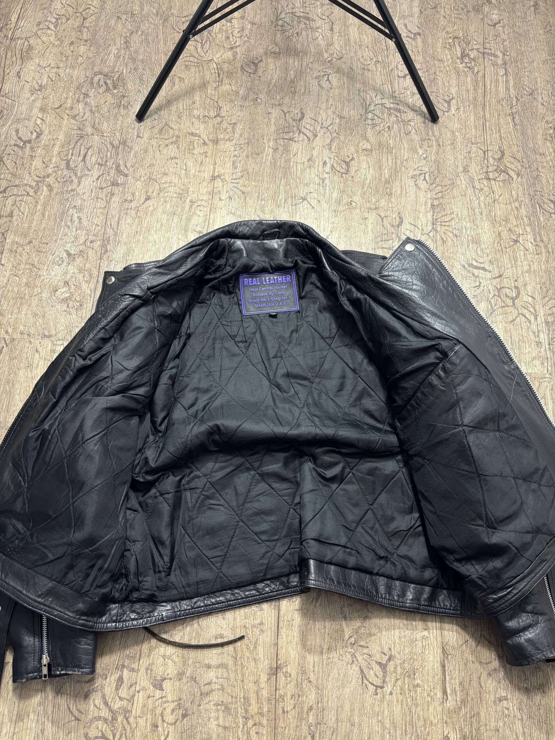 Genuine Leather Vintage USA Braid Rare Assymetrical Leather Jacket Size US XL / EU 56 / 4 - 10 Thumbnail