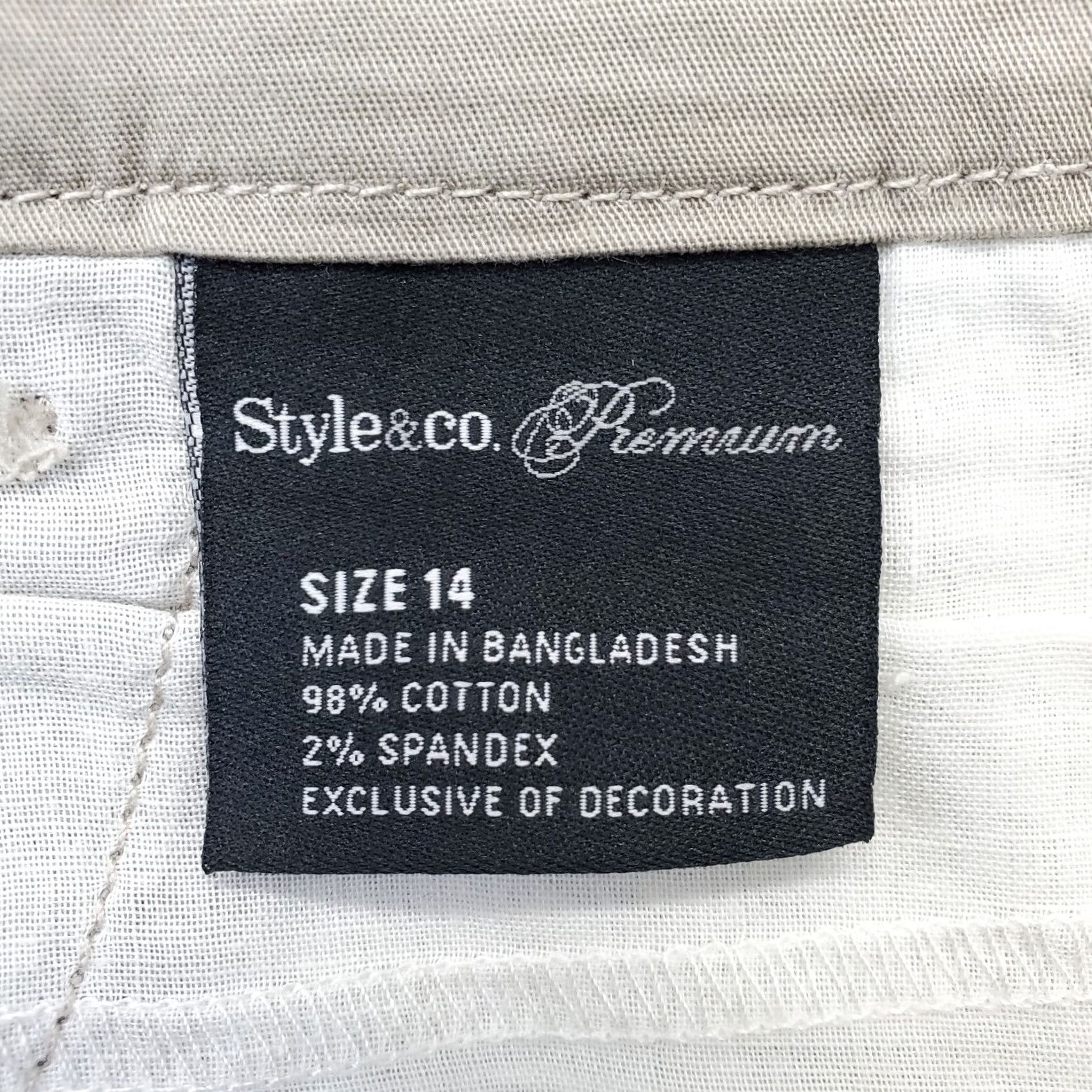 Vintage Style&co. Premium Trouser Pants Womens 14 Tan Tummy Control Stretch Low-Rise Size 36" / US 14 / IT 50 - 7 Thumbnail