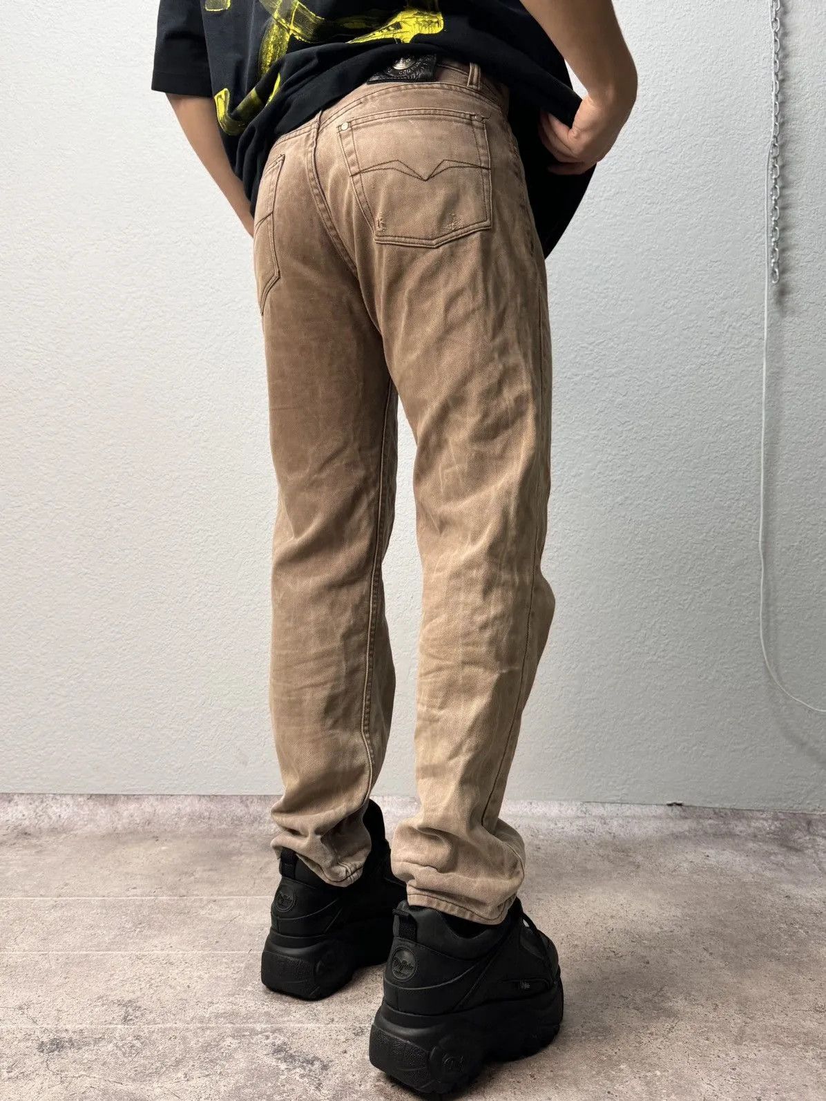 Versace × Vintage Vintage Versace Jeans Skinny Fit Denim Big Logo Black Siz 31 Size US 31 - 14 Thumbnail