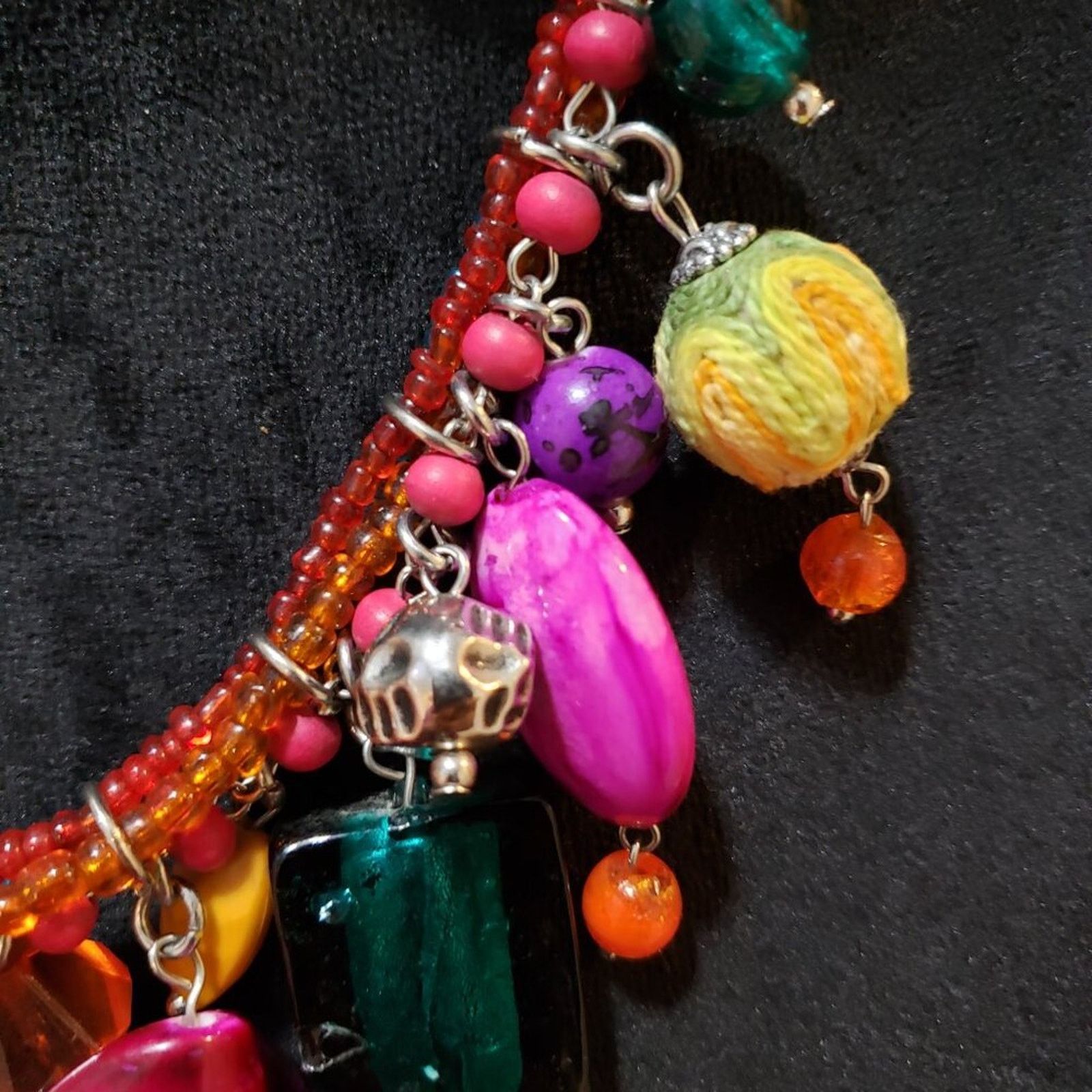 The Unbranded Brand Fashion Multi Strand Colorful Beads & Stone Charm Necklace Size ONE SIZE - 4 Thumbnail