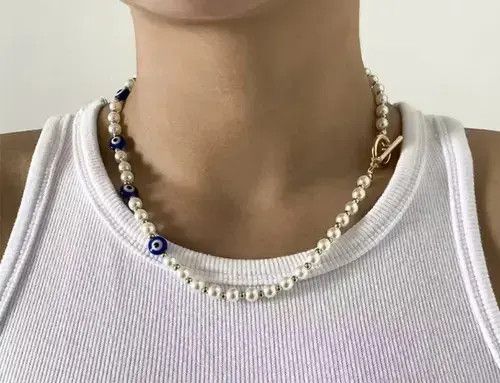 Jewelry x Movie Pearl Necklace in White, Men's