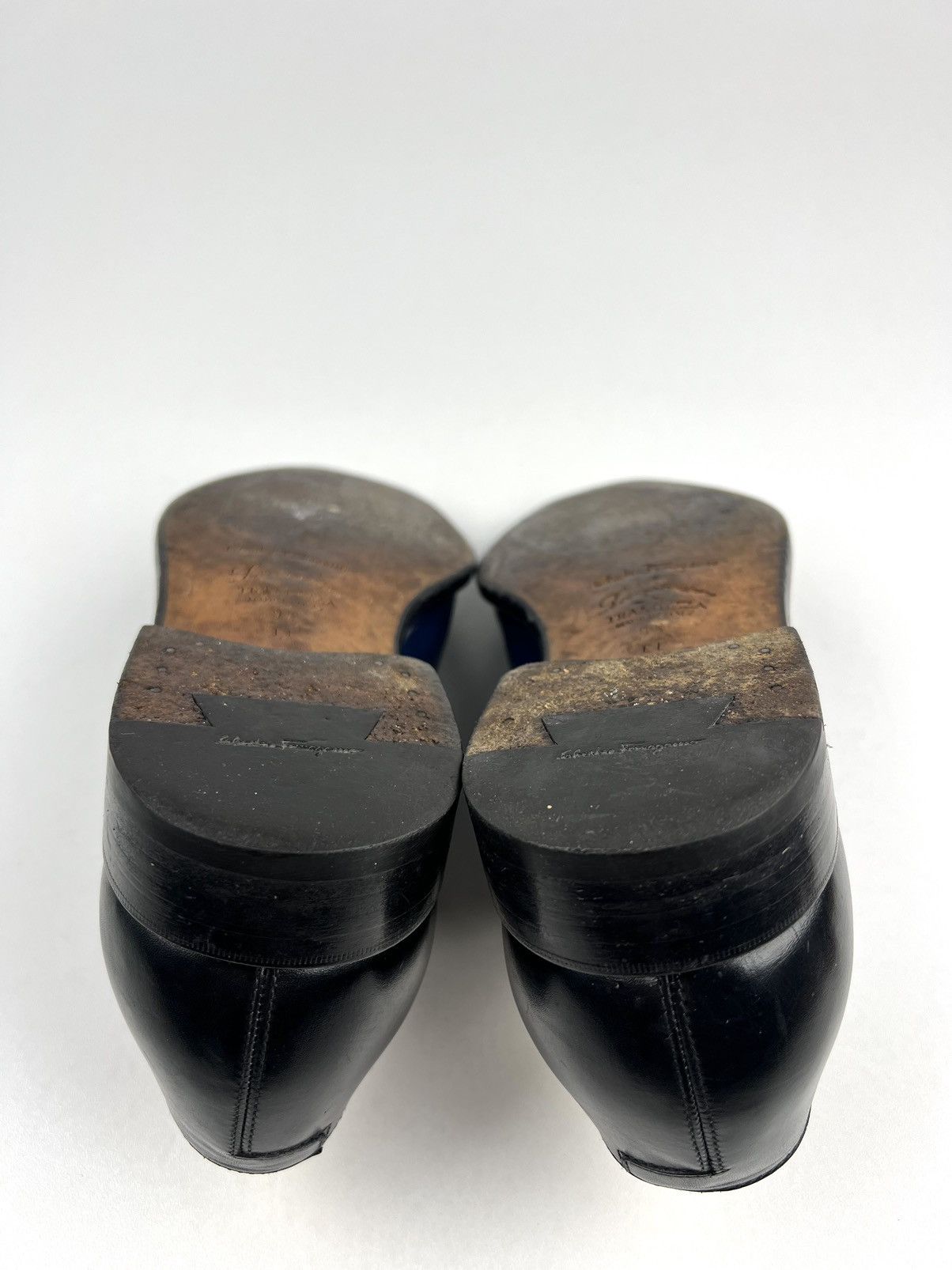 Salvatore Ferragamo SALVATORE FERRAGAMO Leather Oxfords Shoes Black/Blue Men’s Size US 10.5 / EU 43-44 - 14 Thumbnail