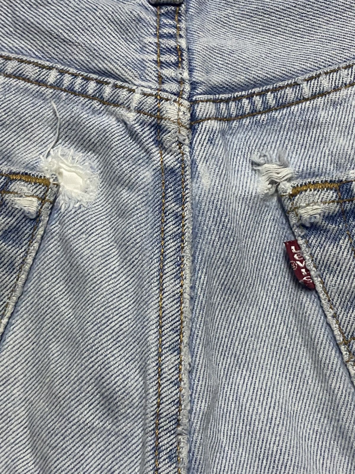 Levi's Vintage Levis 501 Light Faded Blue Distressed Loose Jeans Size US 30 / EU 46 - 10 Thumbnail