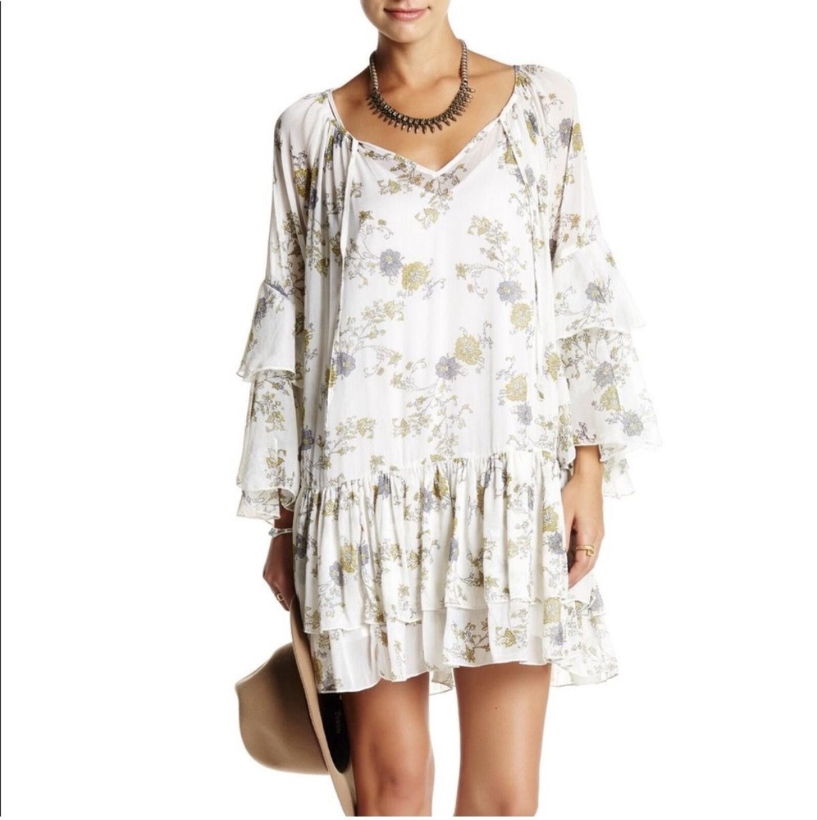 Free People Free People Sheer Sunsetter Flora Ruffle Dress-XS Size XS / US 0-2 / IT 36-38 - 1 Thumbnail
