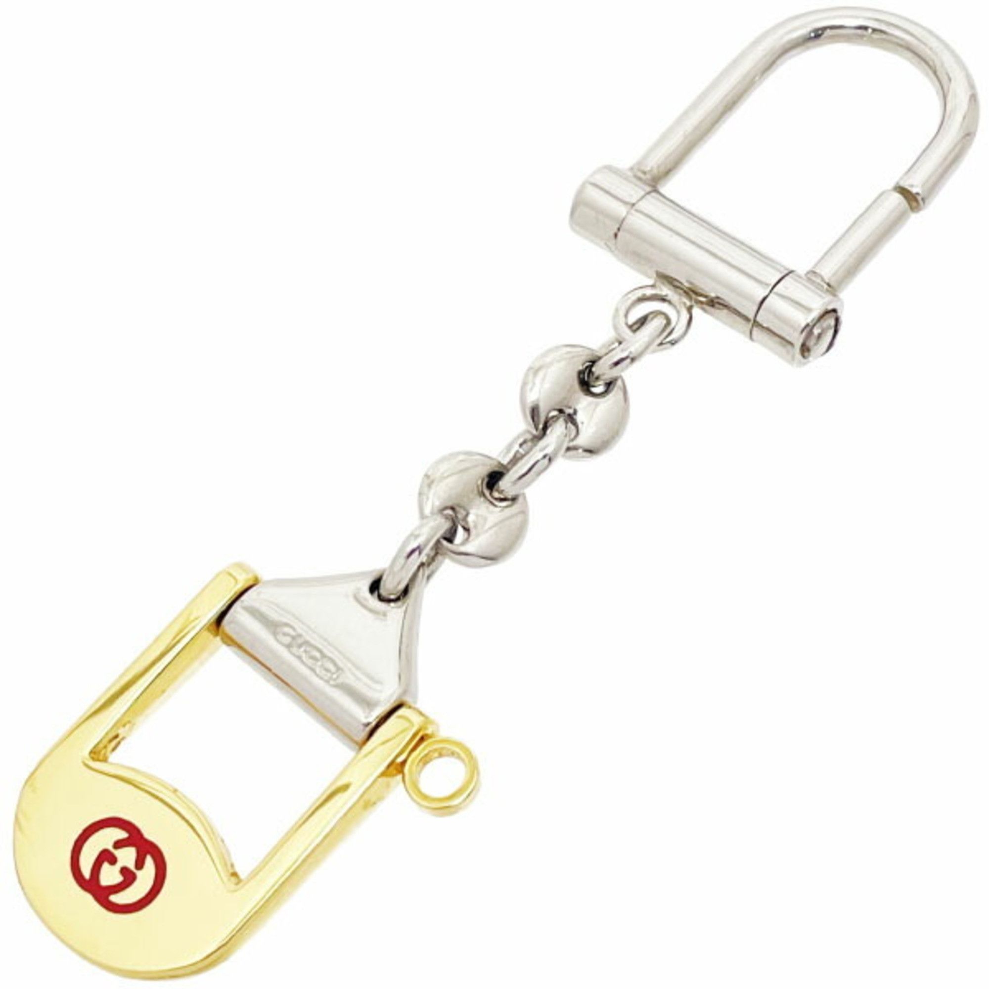 Gucci Gucci Keychain Double G Metal Gold Silver GUCCI GG Old Keyring TT-14355 Size ONE SIZE - 1 Thumbnail