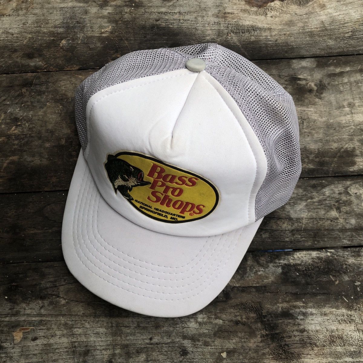 Vintage Vintage 1990’s Bass Pro Shops Foam Puffy Print Trucker Hat Size ONE SIZE - 2 Thumbnail