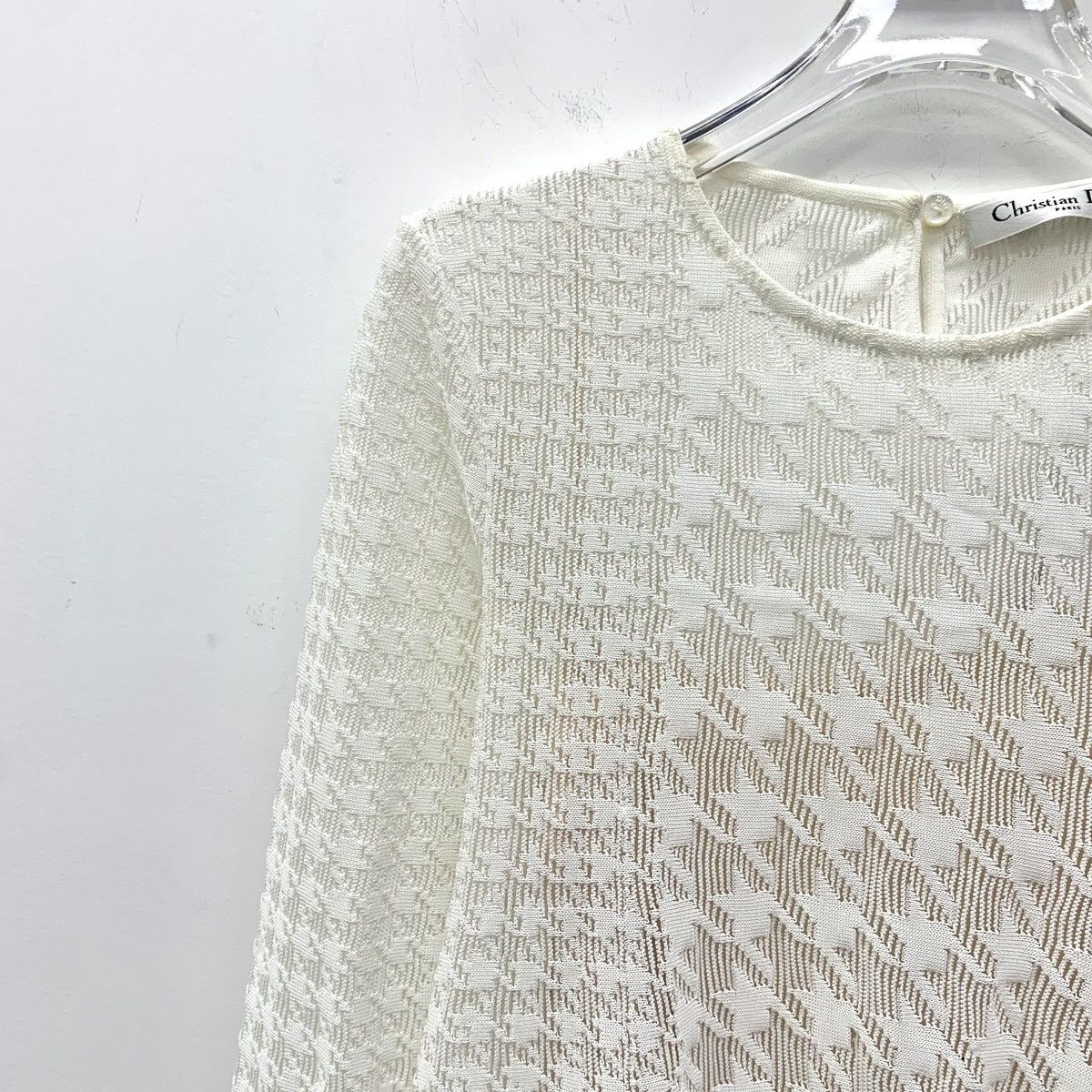 Dior Dior All-over Print Long Sleeve Irregular Knit Sweater K26WX Size XS / US 0-2 / IT 36-38 - 3 Thumbnail