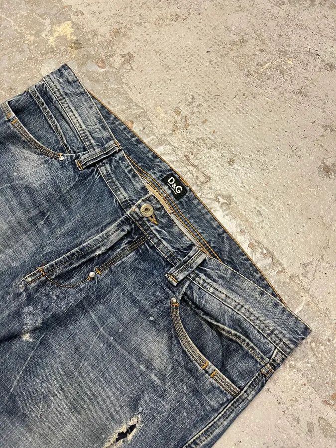 Dolce & Gabbana 2000s Dolce & Gabbana Blue Distressed Denim Jeans Size US 34 / EU 50 - 3 Thumbnail