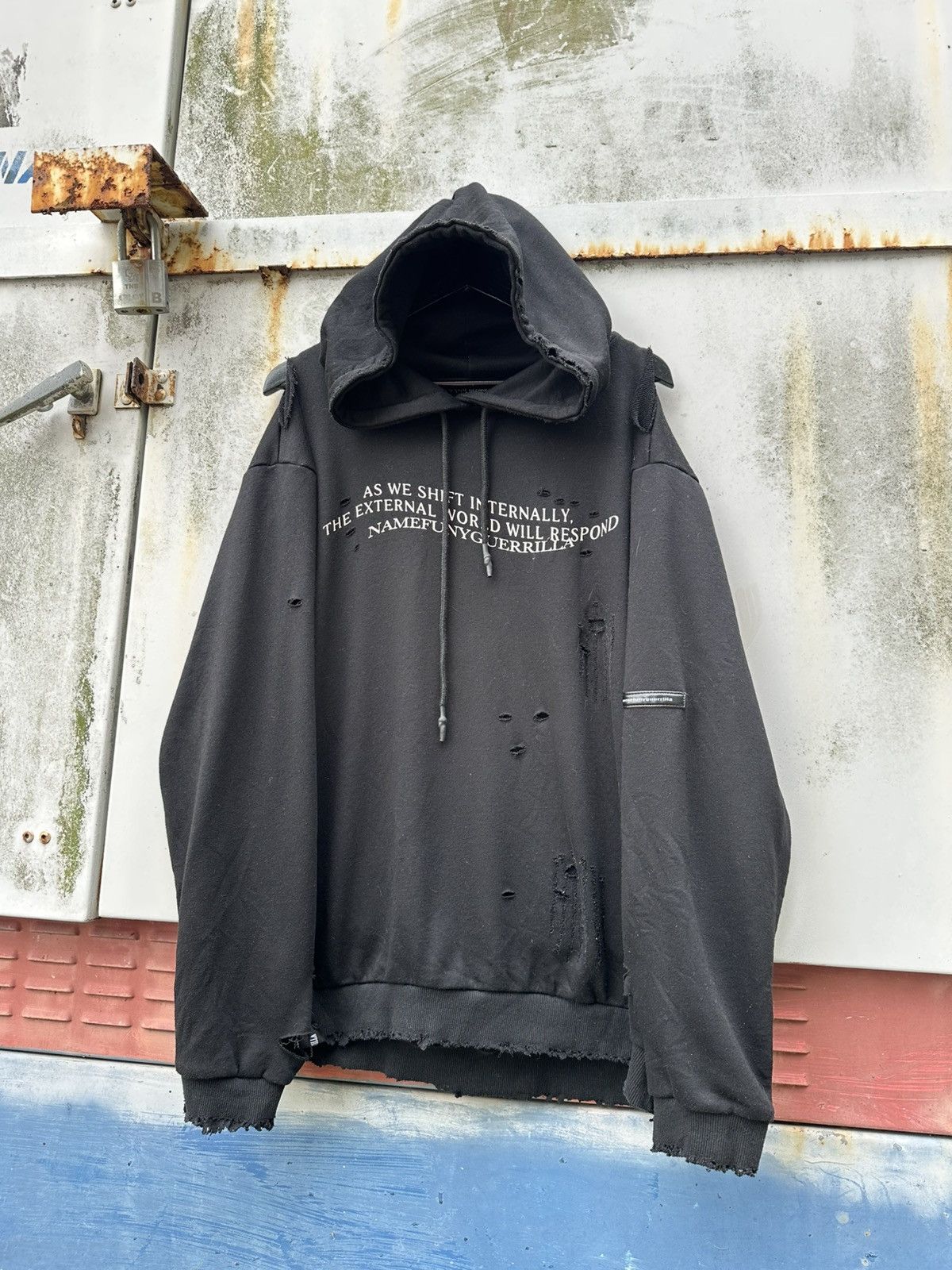Vintage 👹THRASHED Namefunyguerilla Nun Tees Hoodie Size US L / EU 52-54 / 3 - 6 Thumbnail
