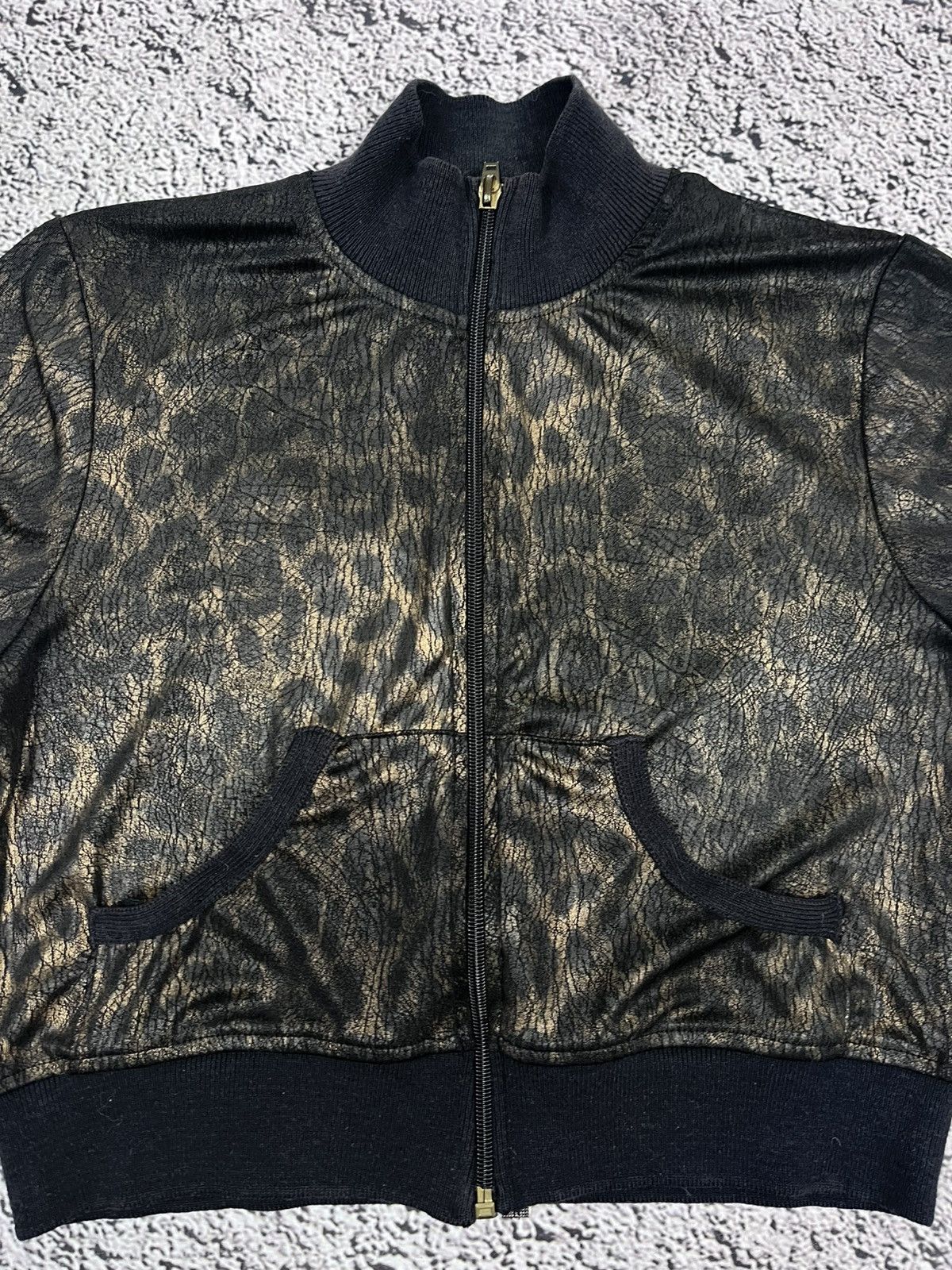 Japanese Brand Vintage Leopard Pattern Zip Up Cropped Glamour jacket Size M / US 6-8 / IT 42-44 - 2 Thumbnail