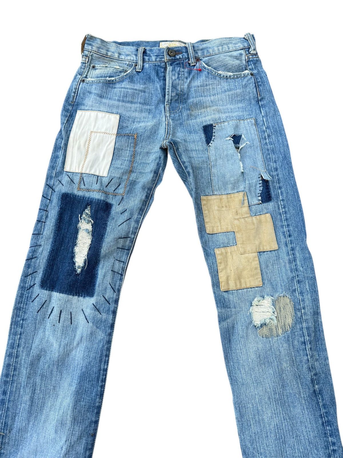 Japanese Brand × Kapital JAPAN BRAND CRIGINAL DISTRESS PATCHWORK KURT COBAIN DESIGN Size US 30 / EU 46 - 5 Thumbnail