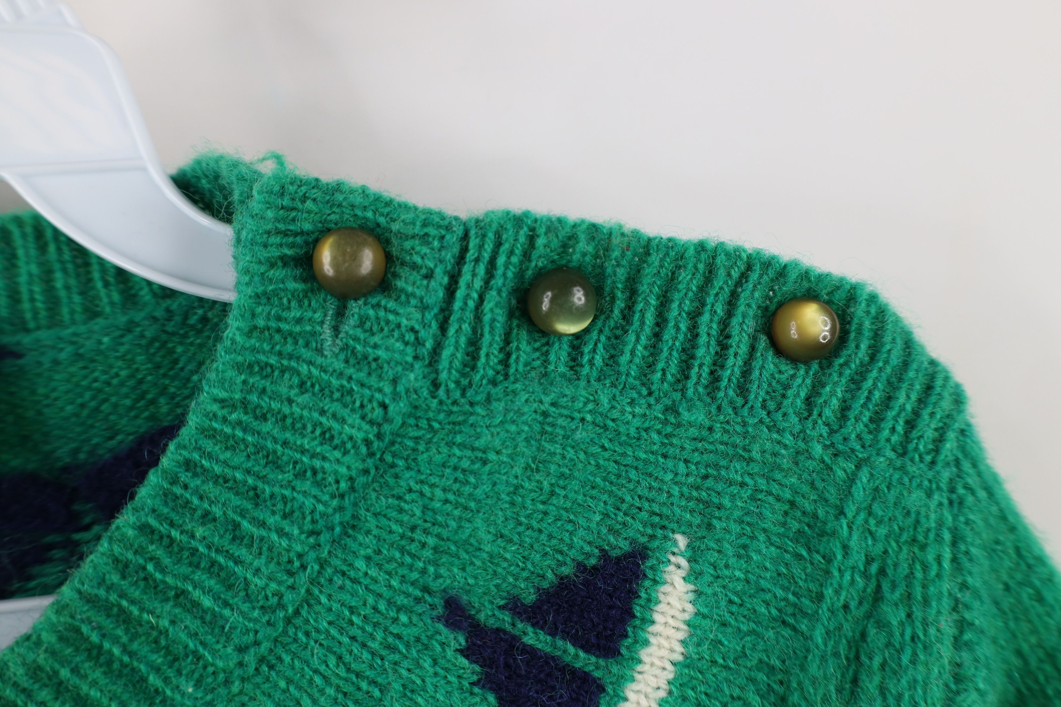 Vintage Vintage 70s Streetwear Knit Sailing Sailboat Sweater Green Size L / US 10 / IT 46 - 4 Thumbnail
