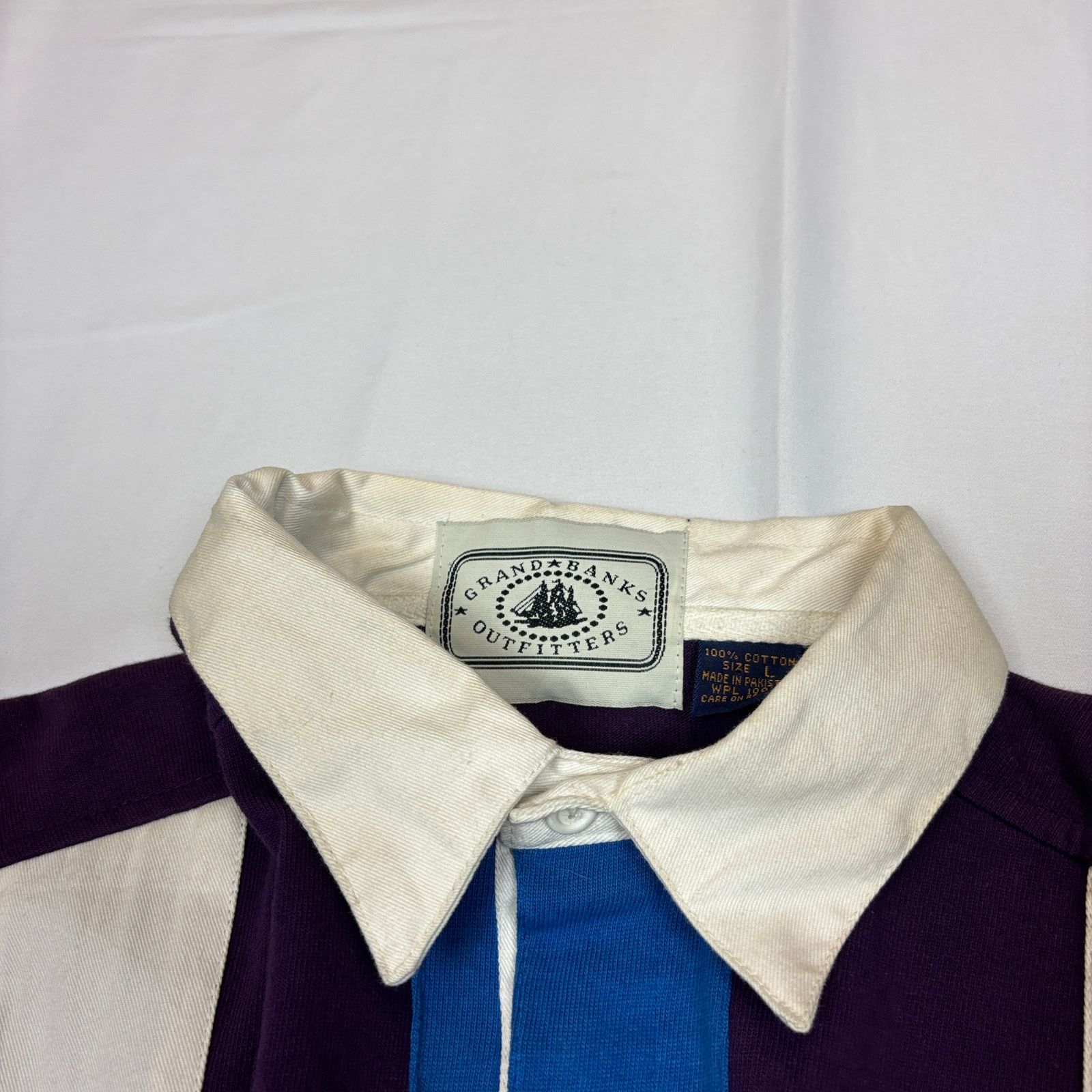 Vintage Vintage Grand Banks Outfitters Stripe Rugby Shirt Men's L Size US L / EU 52-54 / 3 - 7 Thumbnail