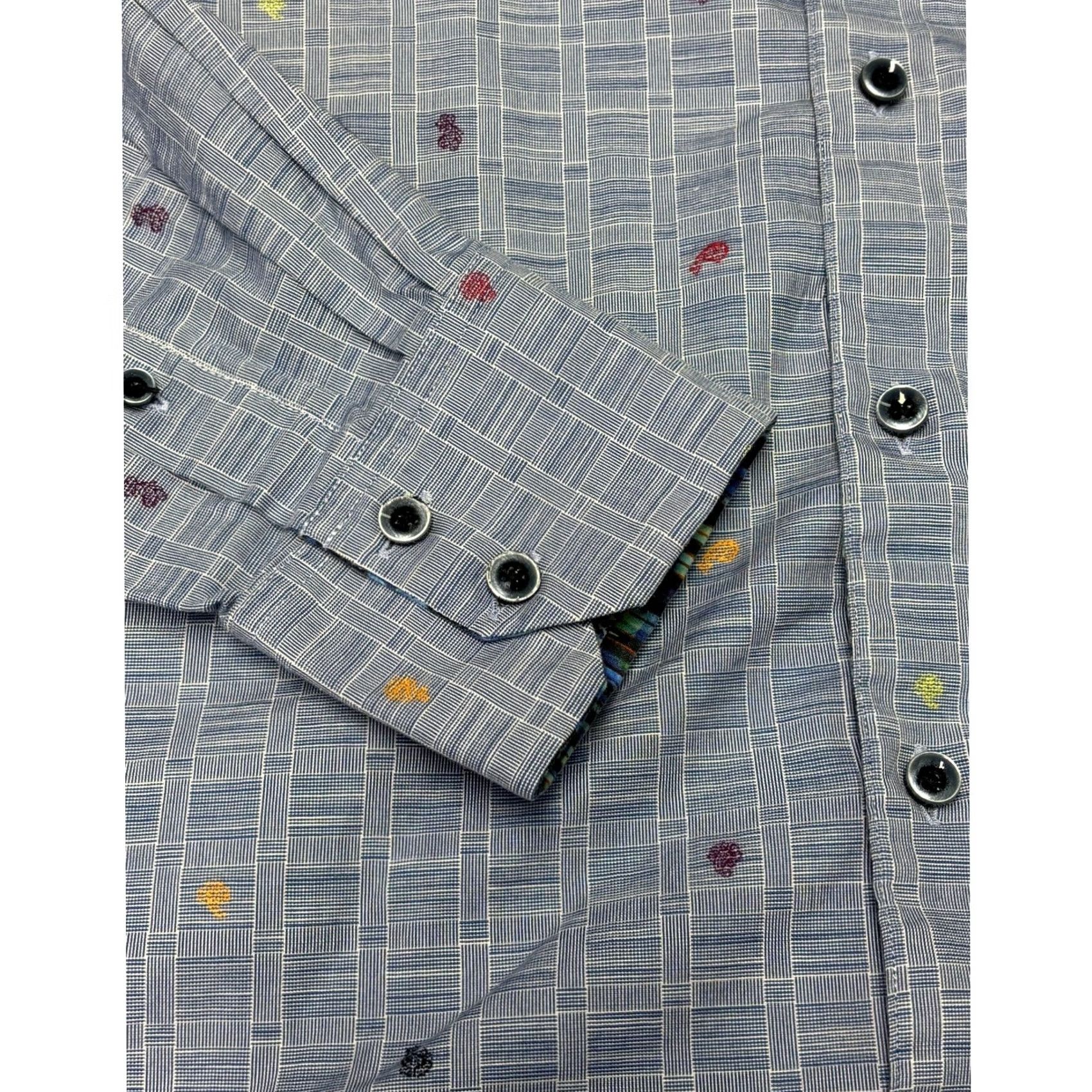 Robert Graham Robert Graham Shirt Geometric Button-Up Long Sleeve Classic Fit Mens Blue Print Size M Size US M / EU 48-50 / 2 - 3 Thumbnail