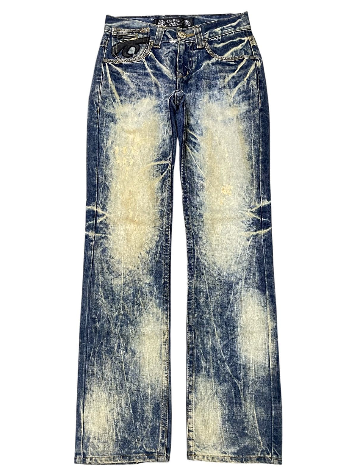If Six Was Nine × LOWBOX × Le Grande Bleu (L.G.B.) Red Papper Japan Feather Wings Embellish Shatter Glass Jeans Size US 30 / EU 46 - 2 Thumbnail