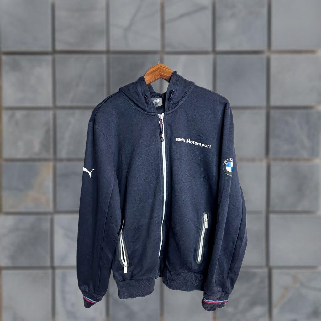 Puma VINTAGE PUMA BMW Full Zip Hoodie Shirt Men S Blue 4723 Logo Pockets Cars Sports Regular Fall Winter 8/10 Mens Size US S / EU 44-46 / 1 - 1 Thumbnail