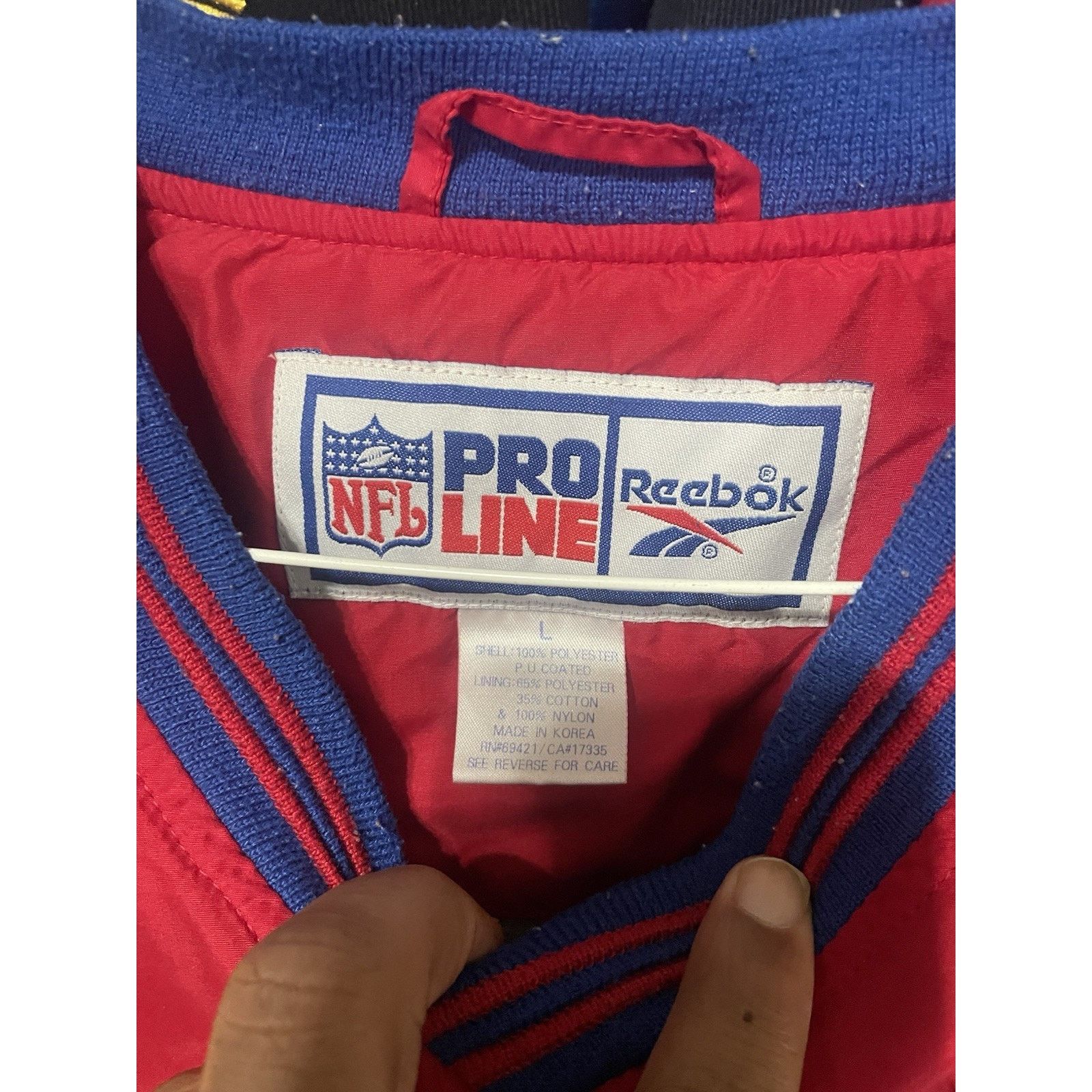 Reebok Size L- VTG New York Giants 90s Reebok NFL Pullover Jacket Size US L / EU 52-54 / 3 - 3 Thumbnail