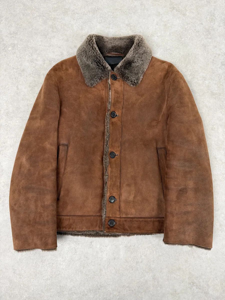 Prada Prada Brown Italian Sheep Dyed Fur Shearling Leather Jacket Size US M / EU 48-50 / 2 - 1 Thumbnail
