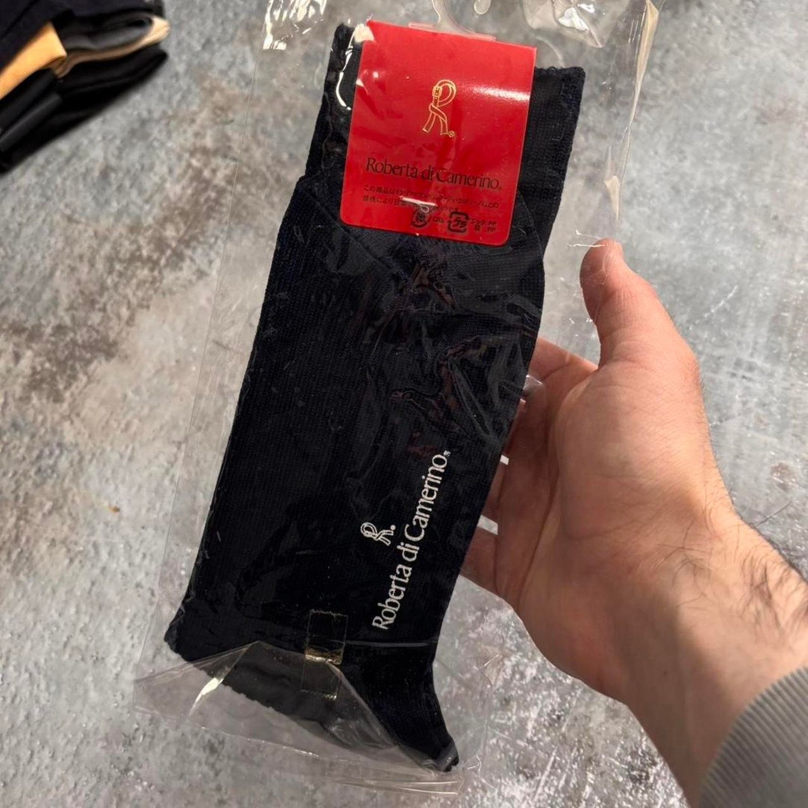 Roberta di Camerino × Vintage Vintage 90s Roberta Di Camerino Socks. Navy Blue Size 6-9 Size ONE SIZE - 1 Thumbnail