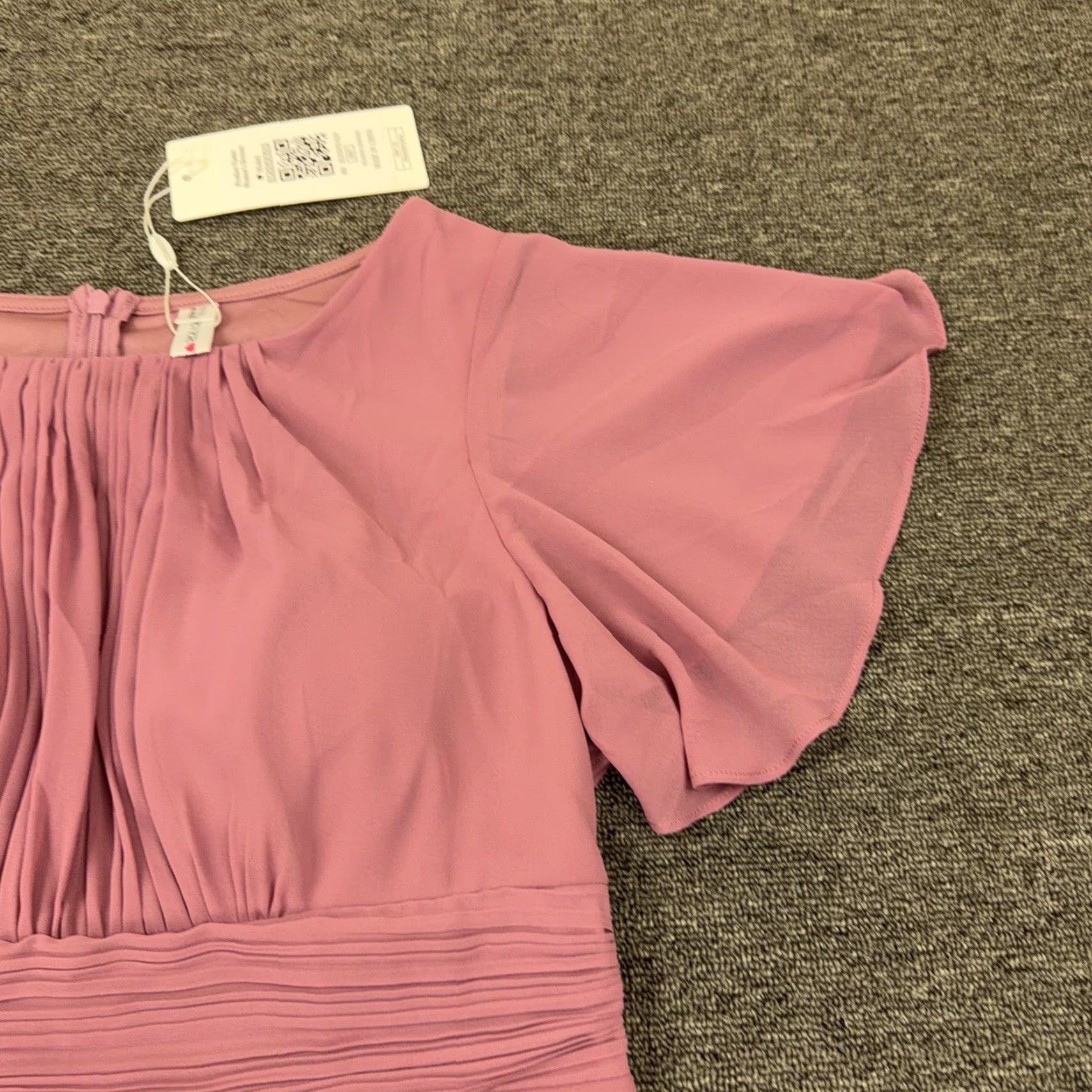 Vintage Ever-Pretty Dress Womens 12 Pink Flutter Sleeve Hi-Low Fit & Flare Formal Dress Size XL / US 12-14 / IT 48-50 - 4 Thumbnail