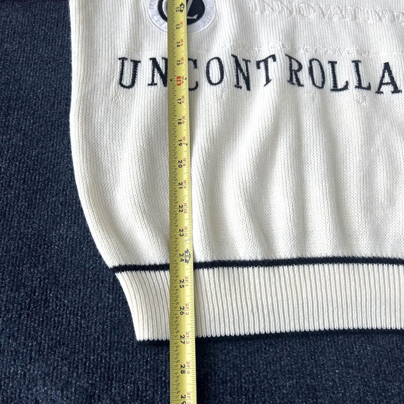Vintage VINTAGE Code Zero Intensity Sweater Mens Small White Black Uncontrollable CZ Knit Korea Size US S / EU 44-46 / 1 - 7 Thumbnail