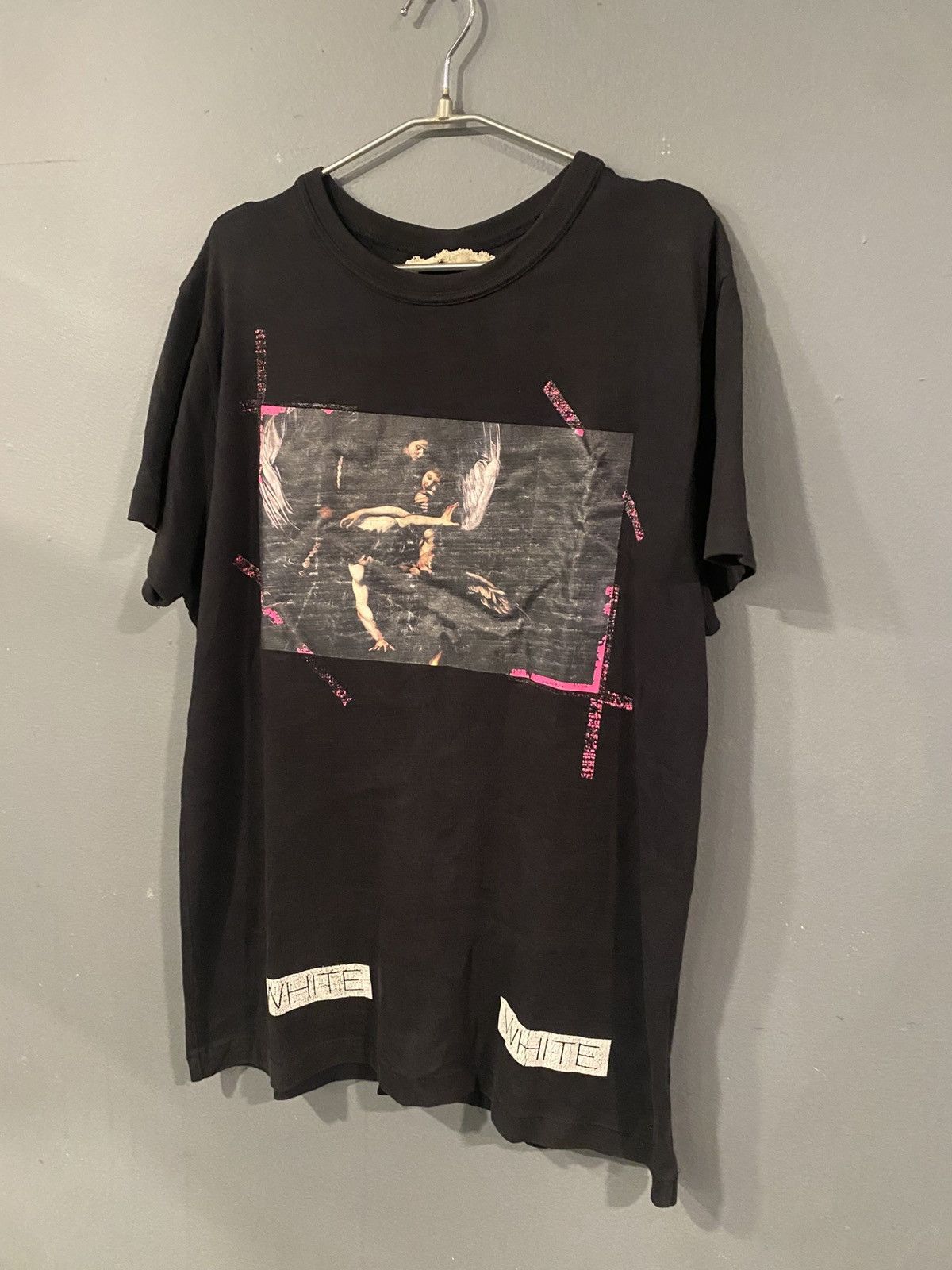 【美品】OFF-WHITE グラフィックTシャツ ブラック 2013 Off-White Men's 2013 Skate T-Shirt in Black/White Off-White