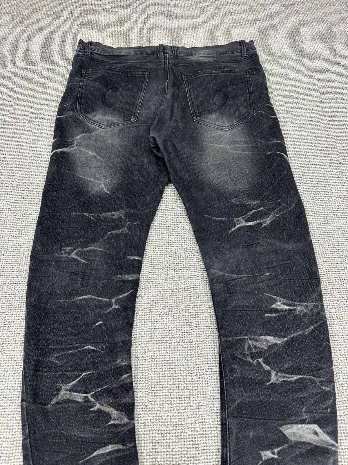 Tornado Mart Iconic Semantic Design Black Tapered Denim 34x33 D761 Size US 34 / EU 50 - 5 Thumbnail