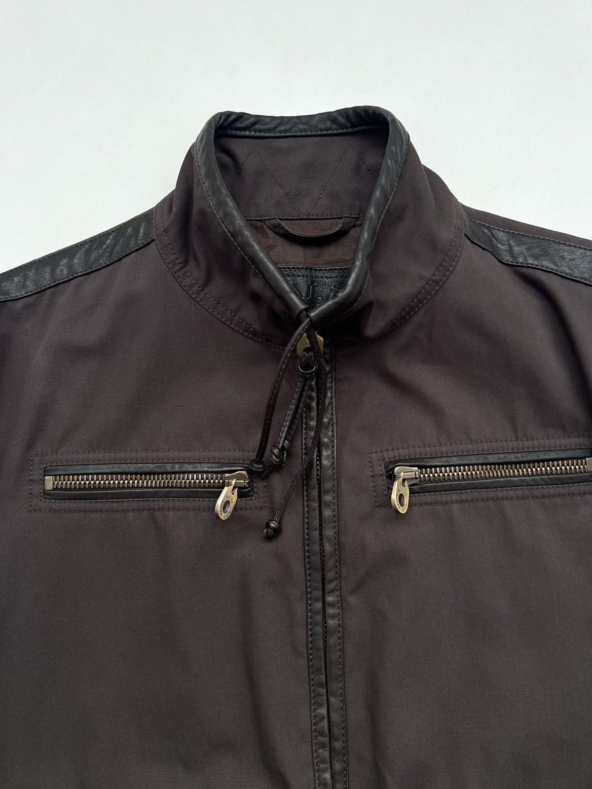 Bally Bally Canvas Leather Trimmed Brown Cargo Bomber Jacket Size US L / EU 52-54 / 3 - 8 Thumbnail