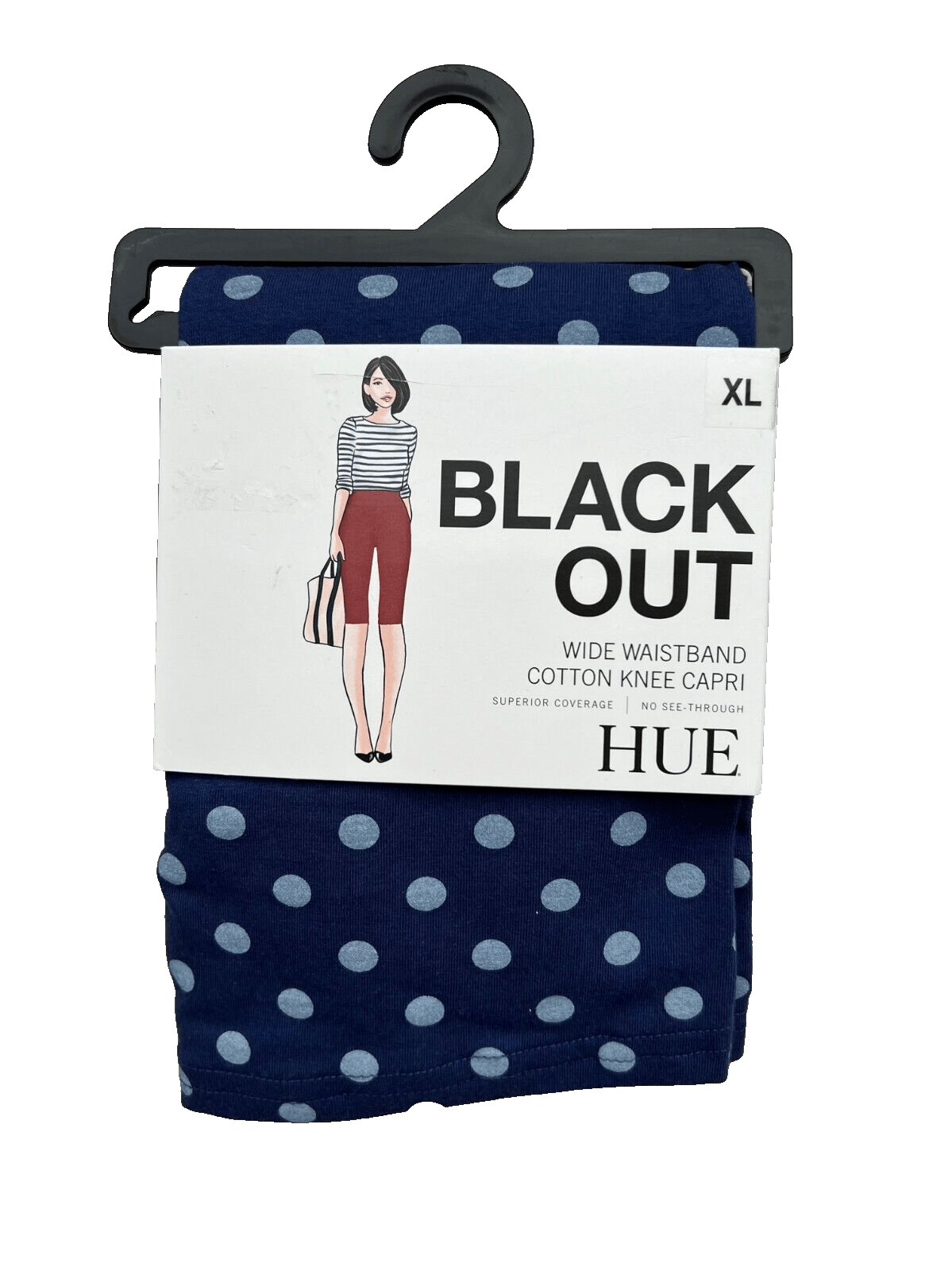 Other HUE U23437 Cotton Knee Capri Leggings Blue Polka ( XS ) Size 26" / US 2 / IT 38 - 1 Thumbnail