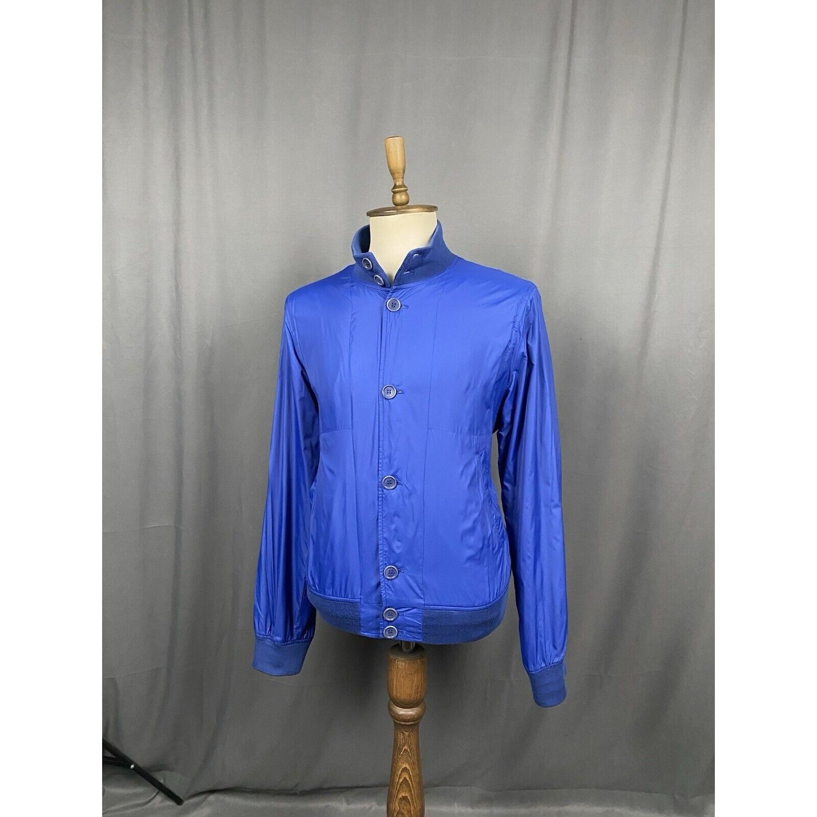Aspesi Alberto Aspesi Men's Blue High Neck Bomber Jacket Size 2XL Size US XXL / EU 58 / 5 - 4 Thumbnail