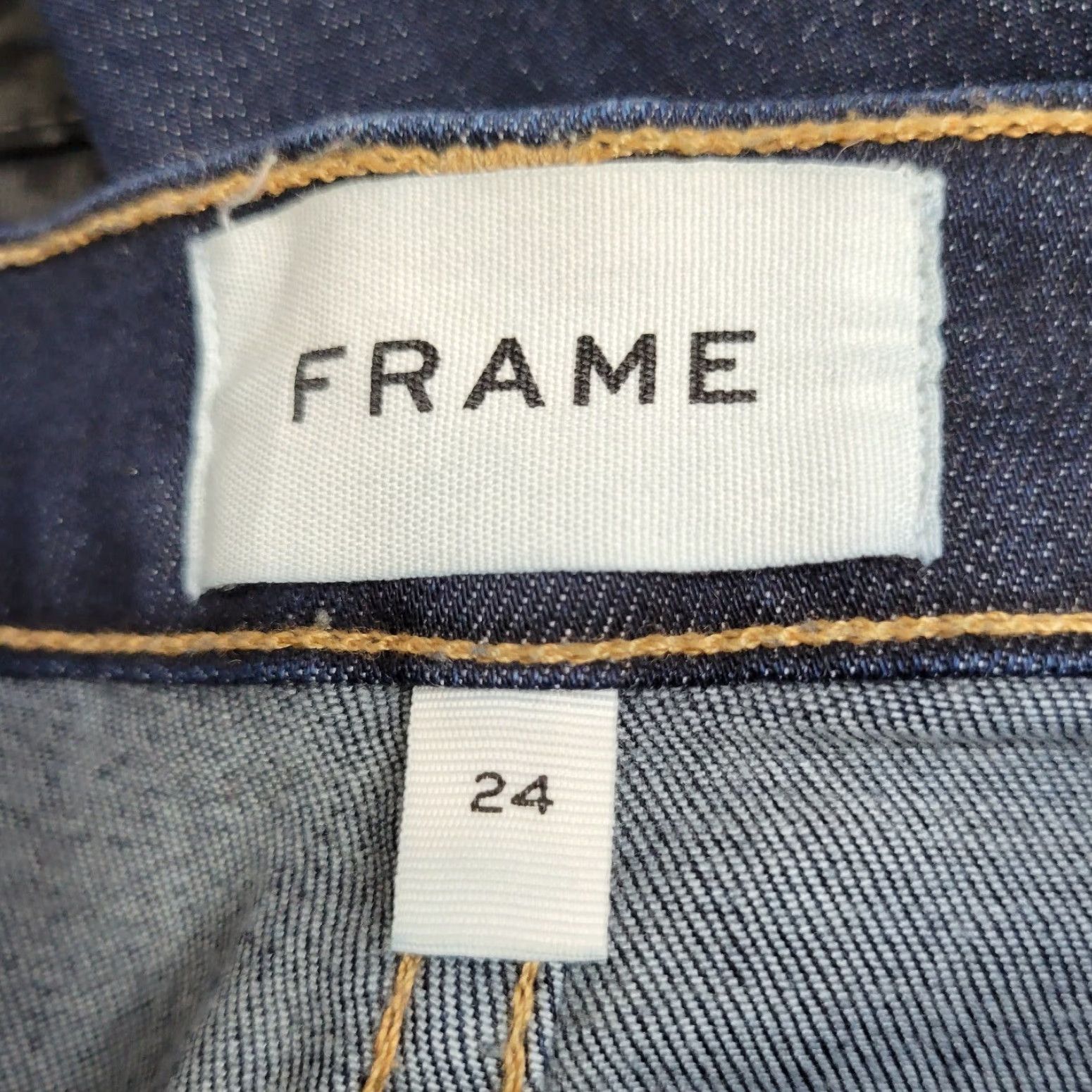 Frame FRAME Women's Jeans Le High Skinny Blue Ankle Slit Dark Wash Mid Rise 24 Size 42" / US 20 - 3 Thumbnail